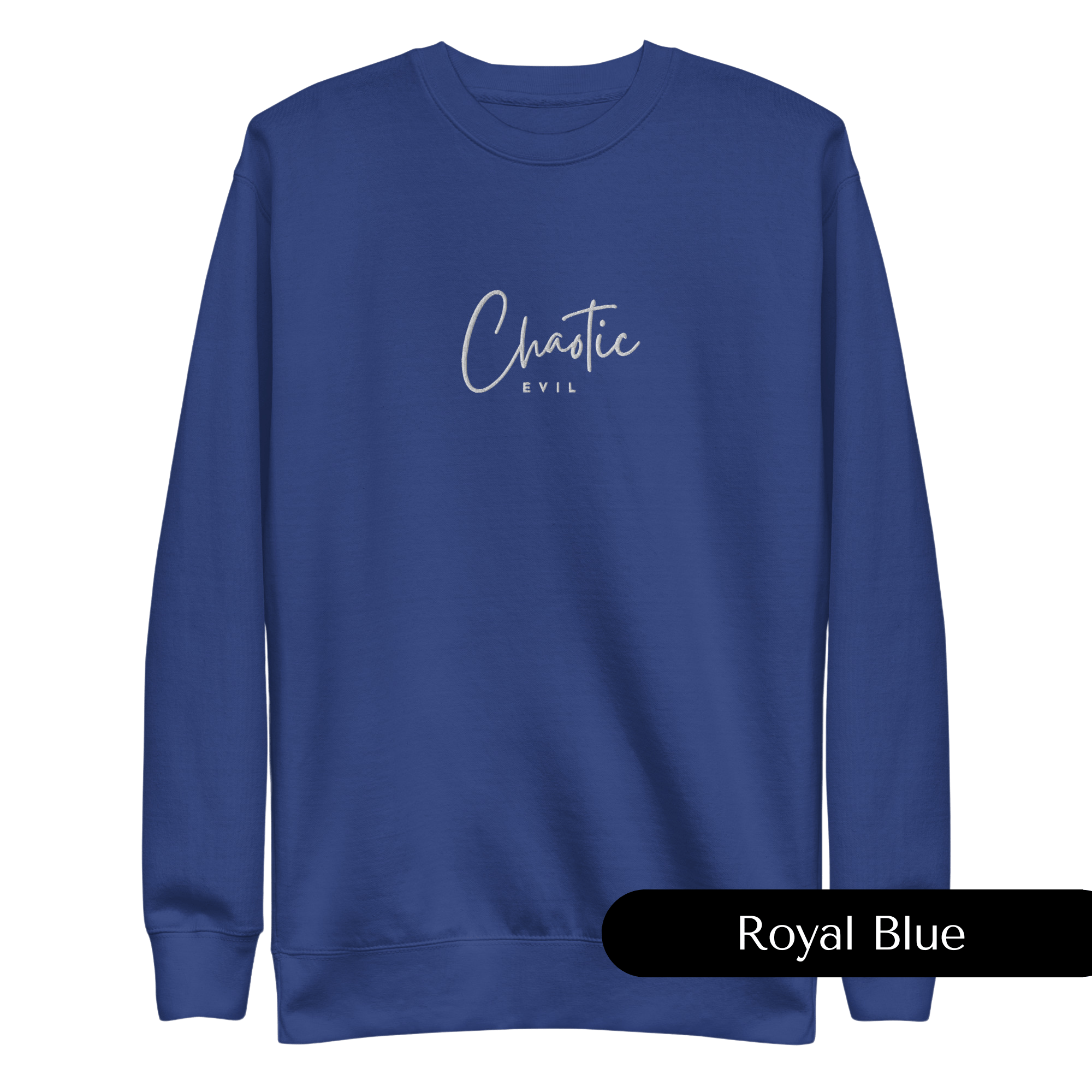 Chaotic Evil Embroidered Dungeons and Dragons Crew Neck Sweatshirt