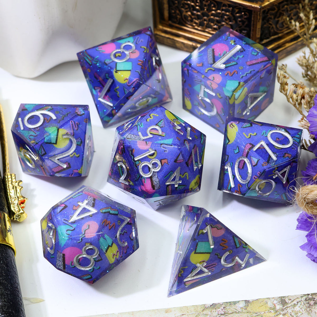 Memphoria Layered Set 7-Piece Polyhedral Dice Set