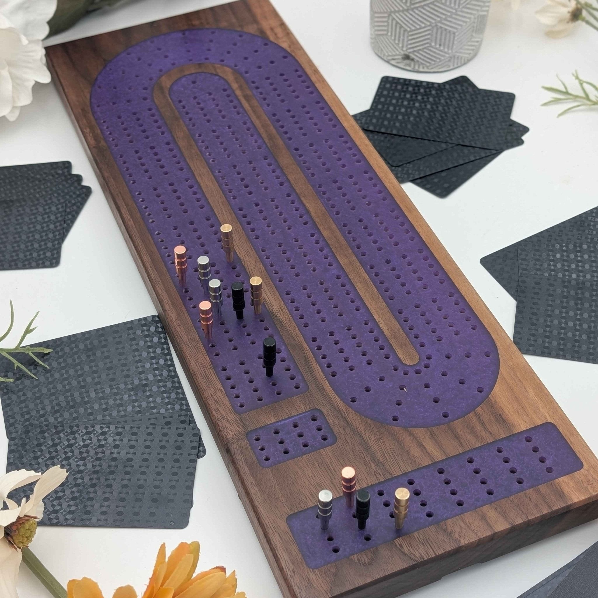 Amethystfourlanecribbageboardtop