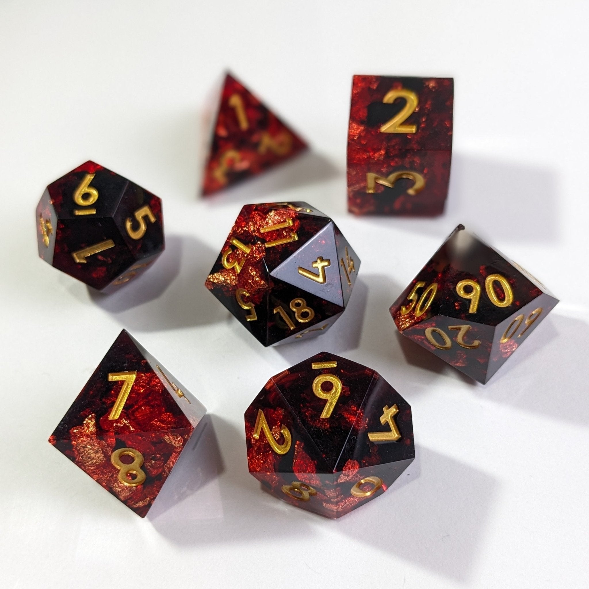 Crimson Veil - 7 Piece Polyhedral Dice Set