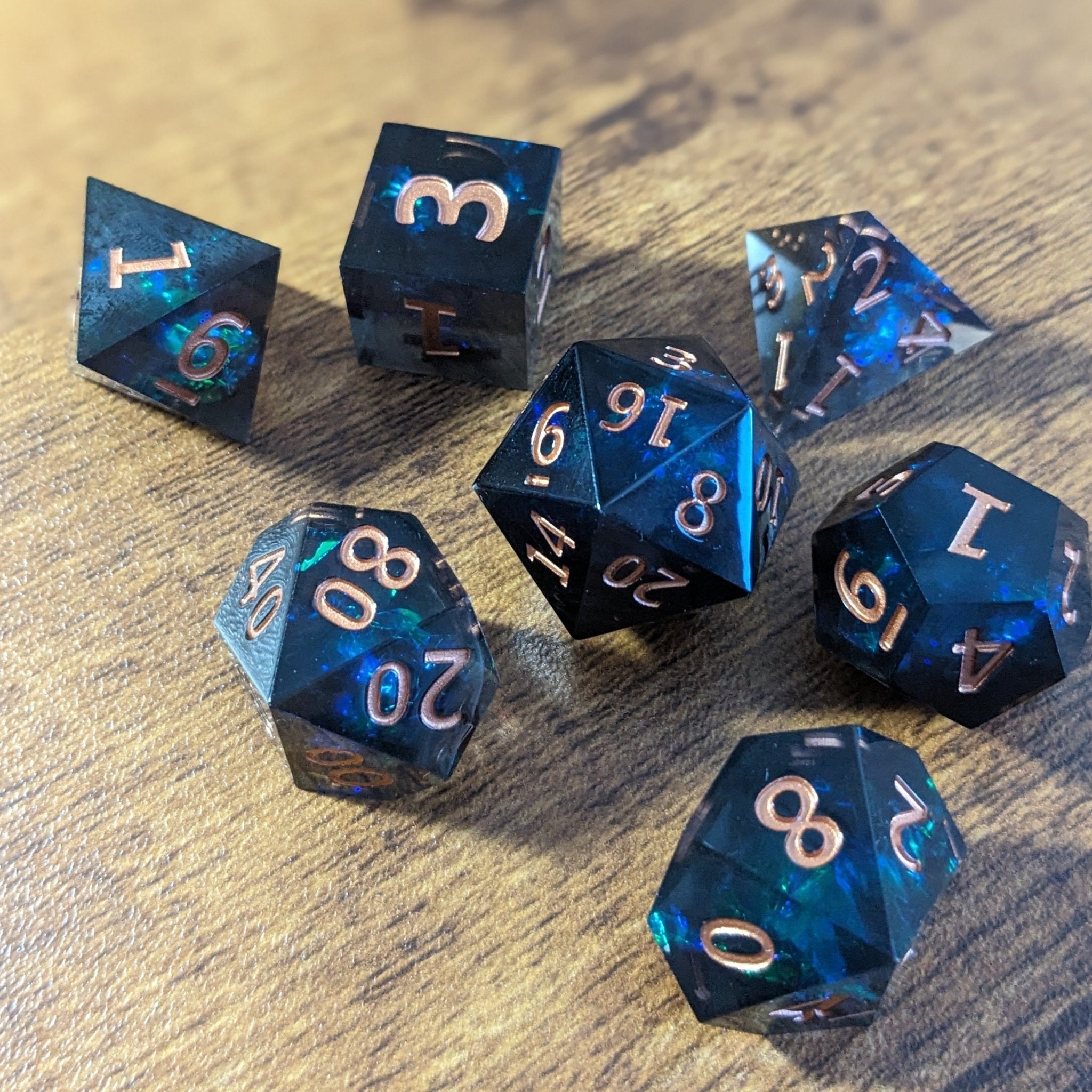 Midnight Elysium - 7 Piece Luxury D&D Dice Set