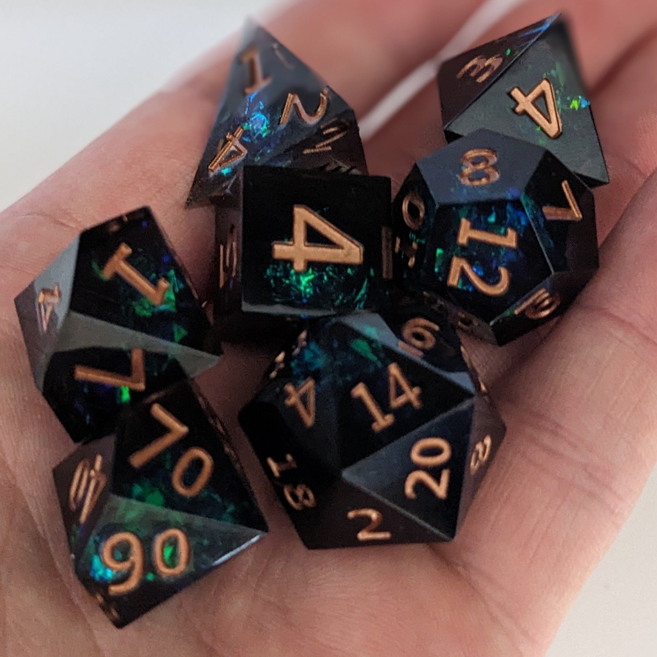 Midnight Elysium - 7 Piece Luxury D&D Dice Set