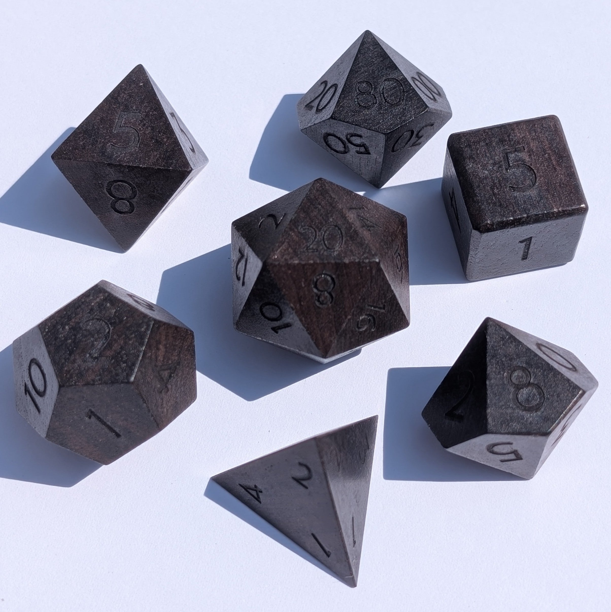 Blackwood - 7 Piece Polyhedral Wooden Dice Set