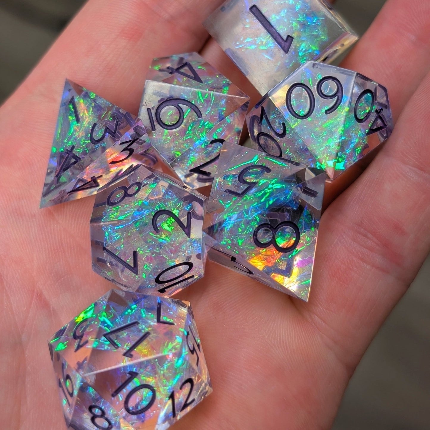 Bardic Embrace 7 - Piece Polyhedral Dice Set - EBONWOOD