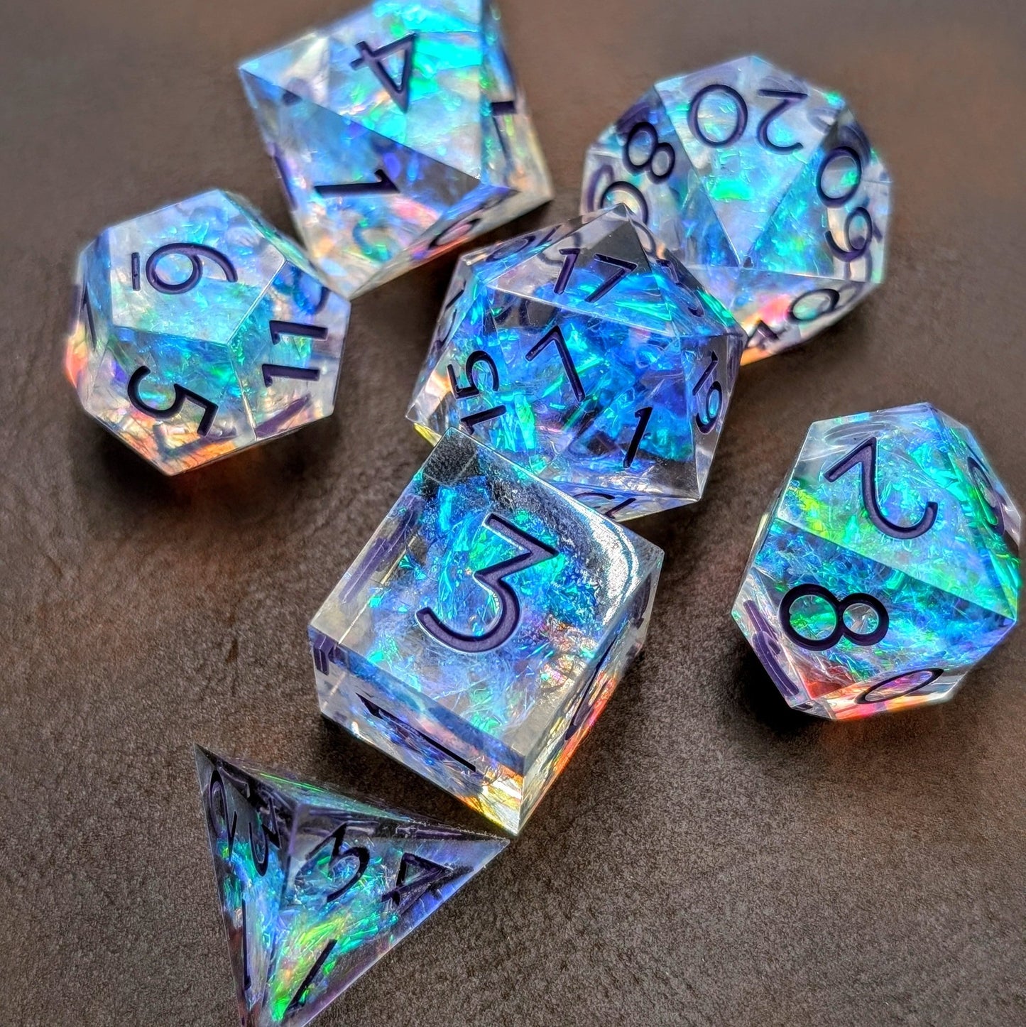 Bardic Embrace 7 - Piece Polyhedral Dice Set - EBONWOOD