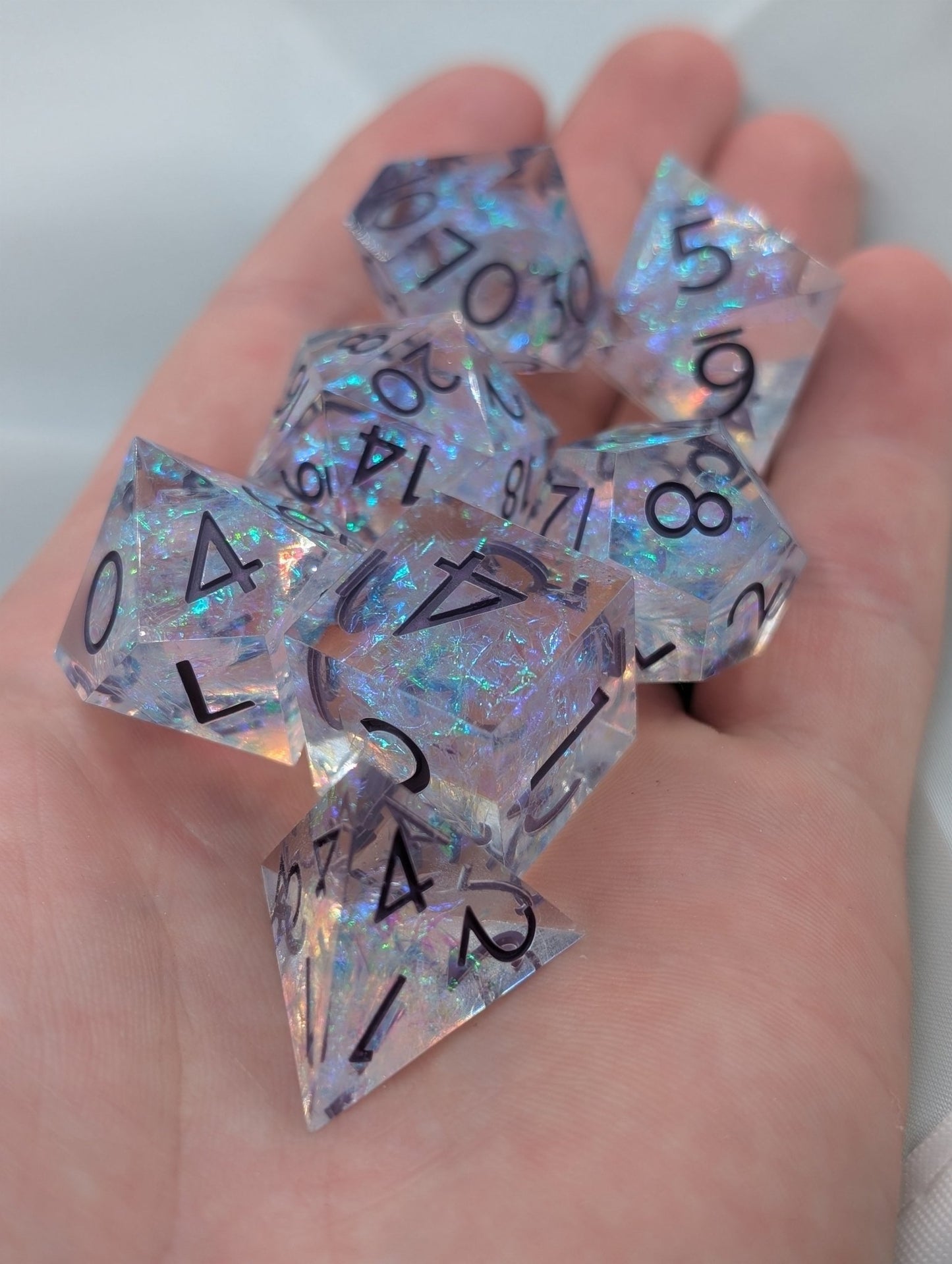 Bardic Embrace 7 - Piece Polyhedral Dice Set - EBONWOOD