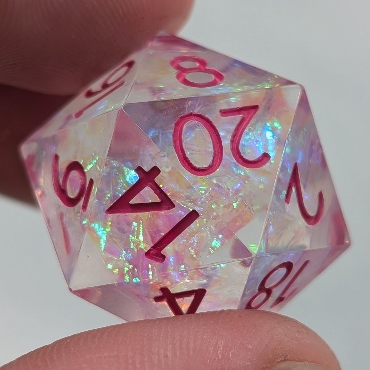 Blushing Prism - 7 Piece Luxury D&D Dice Set - EBONWOOD