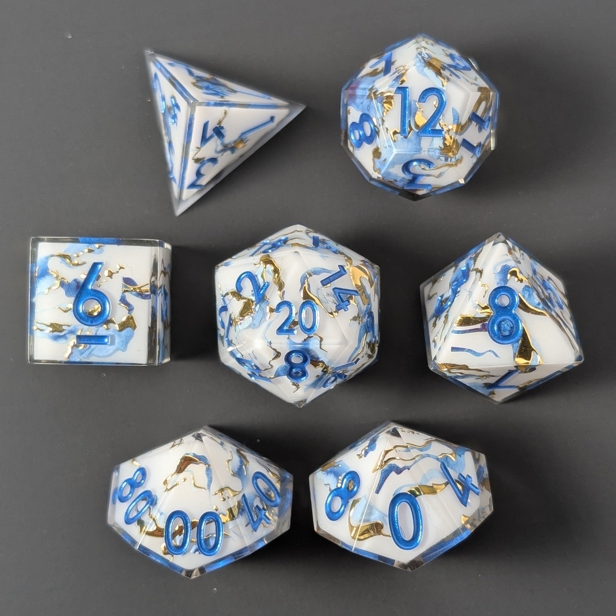 Borealis Aurum - 7 Piece Polyhedral Dice Set - EBONWOOD