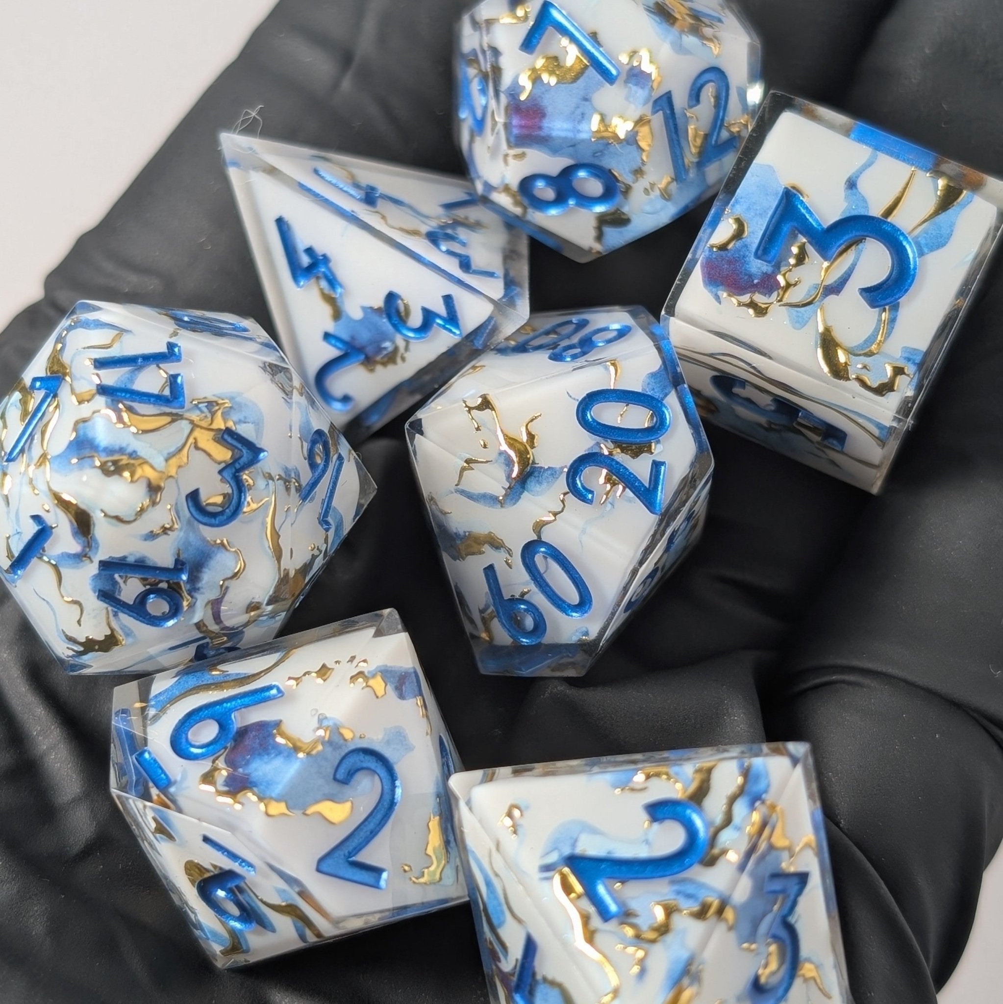 Borealis Aurum - 7 Piece Polyhedral Dice Set - EBONWOOD
