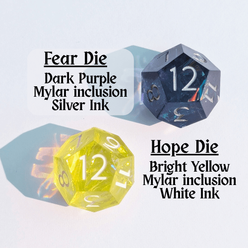 Brightbane - 2pc Duality Dice for Daggerheart - EBONWOOD