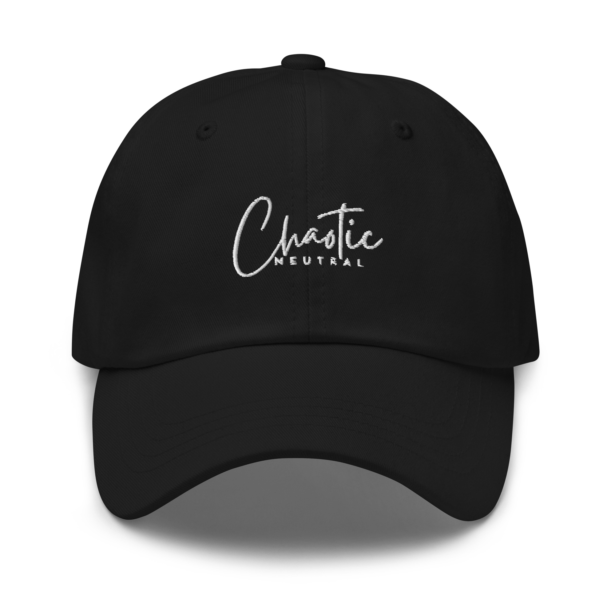 dungeons & dragons, dnd, dad hat, chaotic neutral, embroidered rpg hat, role playing games