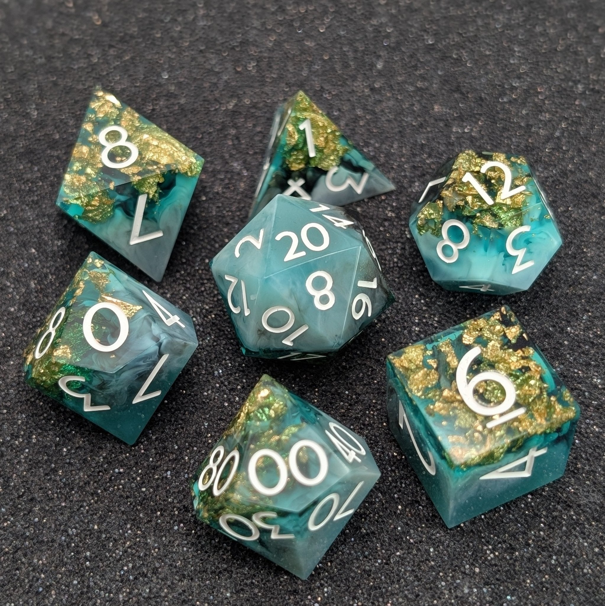 Deathmire 7 - Piece Polyhedral Dice Set - EBONWOOD