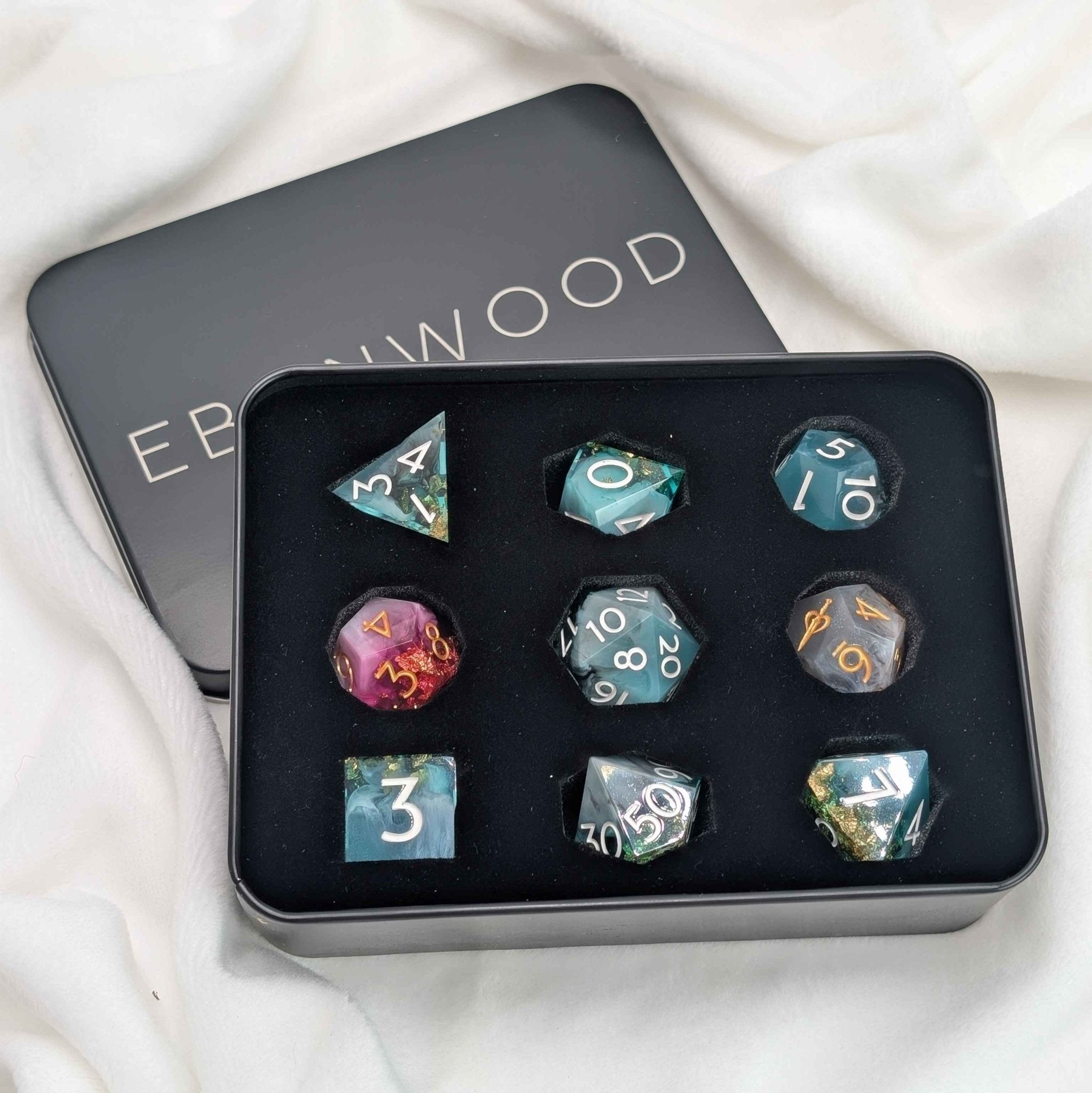 Deathmire 9 - Piece Daggerheart Dice Set - EBONWOOD