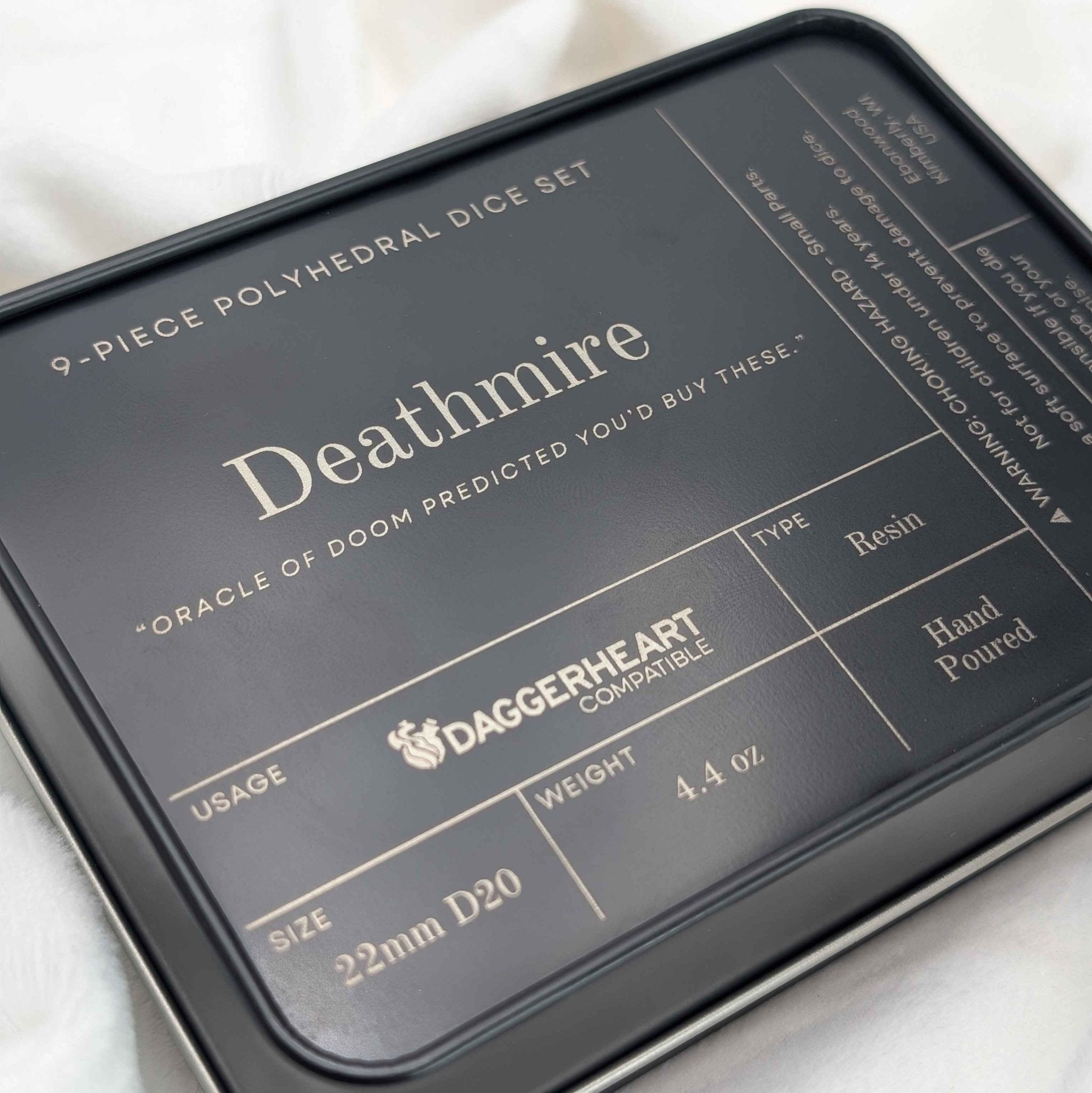 Deathmire 9 - Piece Daggerheart Dice Set - EBONWOOD