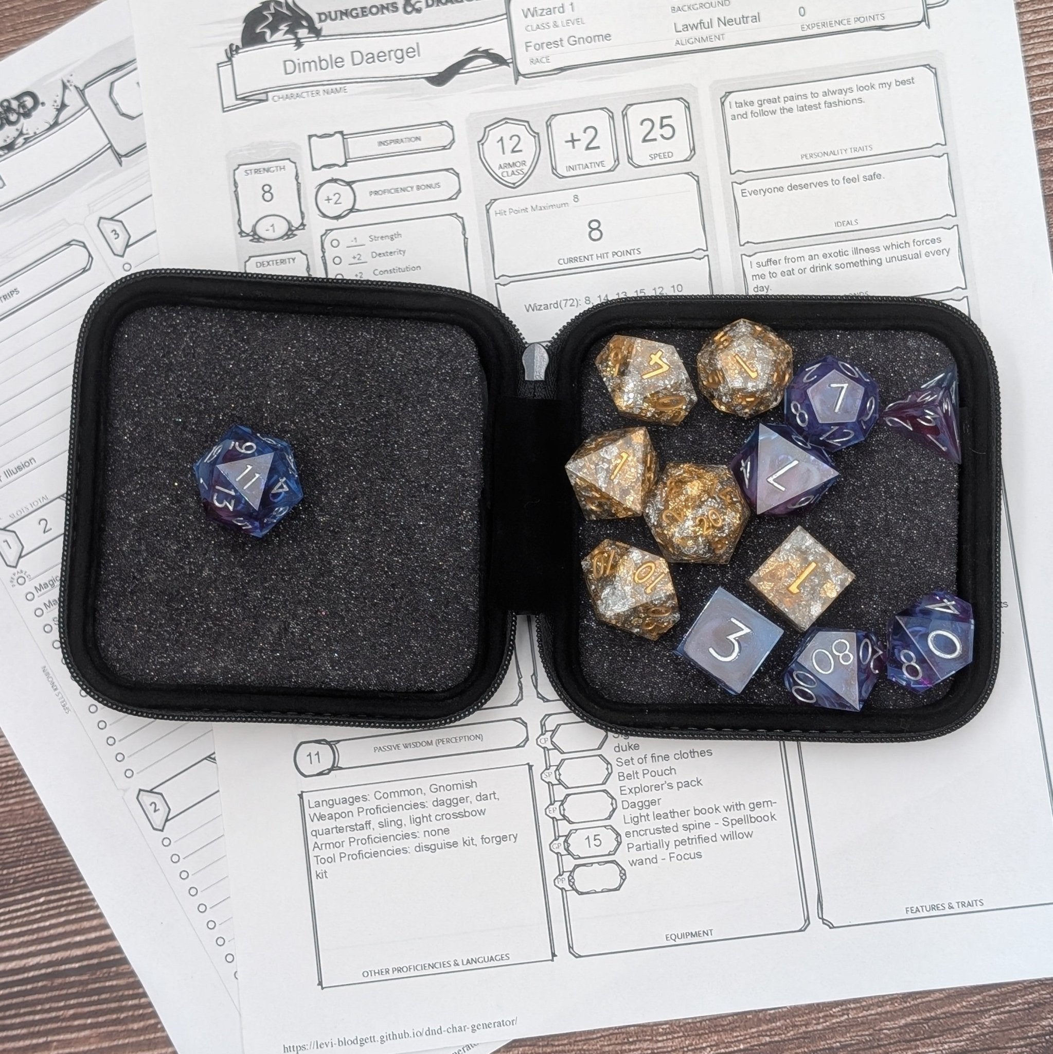 Dragons Bond Dice Horder | DND Dice Storage | D&D Dice Storage | Leather Dice Box | Travel Case for Dice Set | Dungeons And Dragons - EBONWOOD