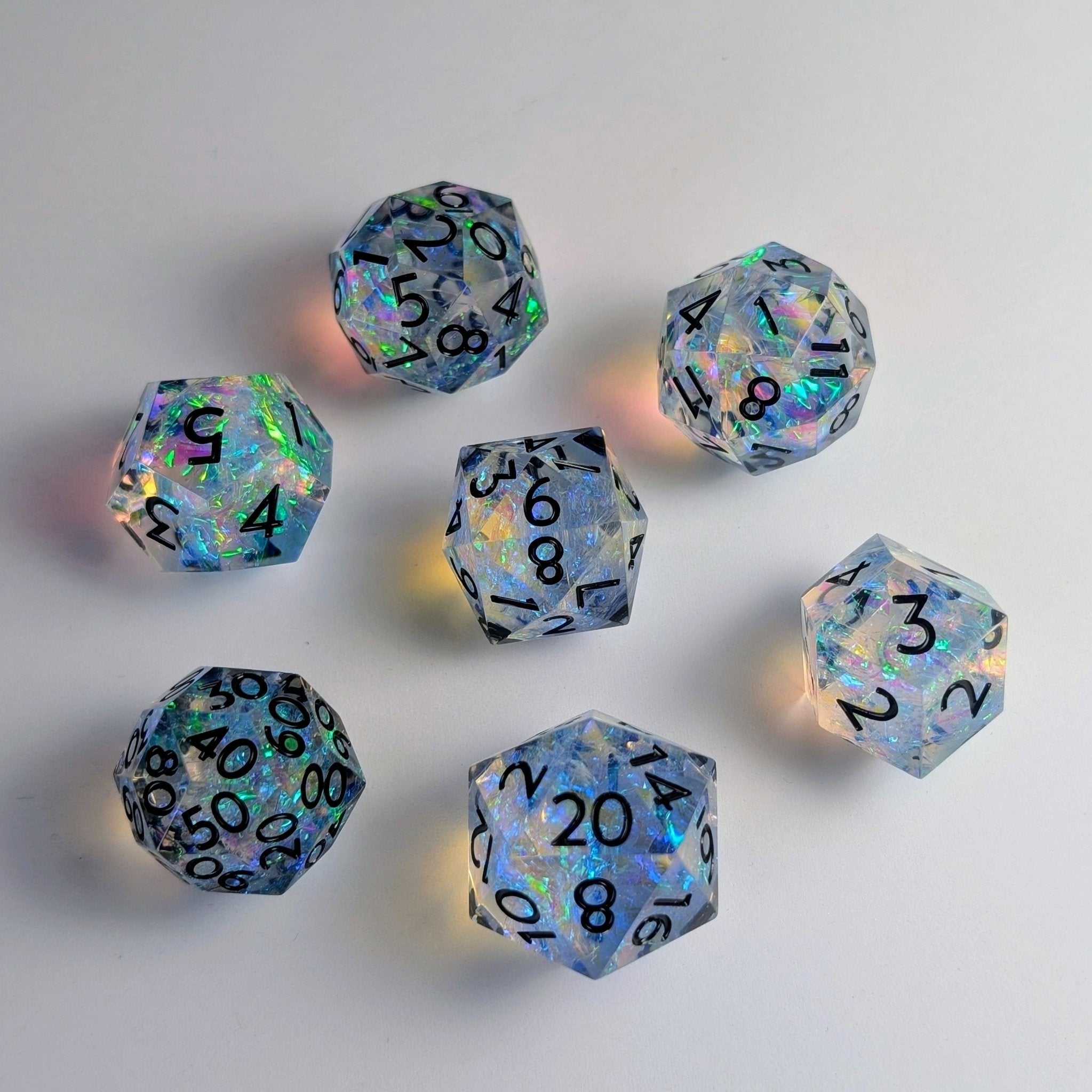 Eldritch Blaze 7 - Piece Gyroid Dice Set - EBONWOOD