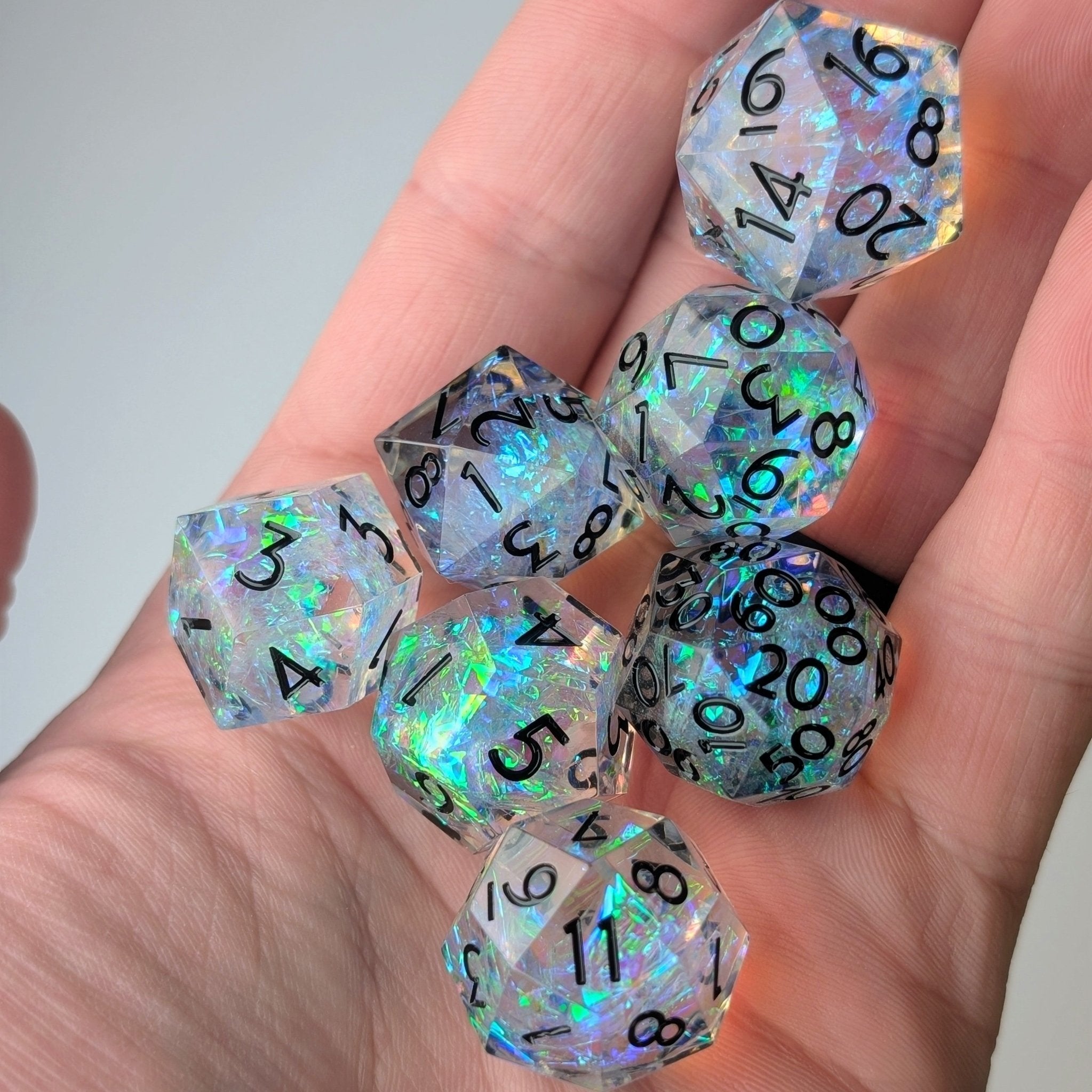 Eldritch Blaze 7 - Piece Gyroid Dice Set - EBONWOOD