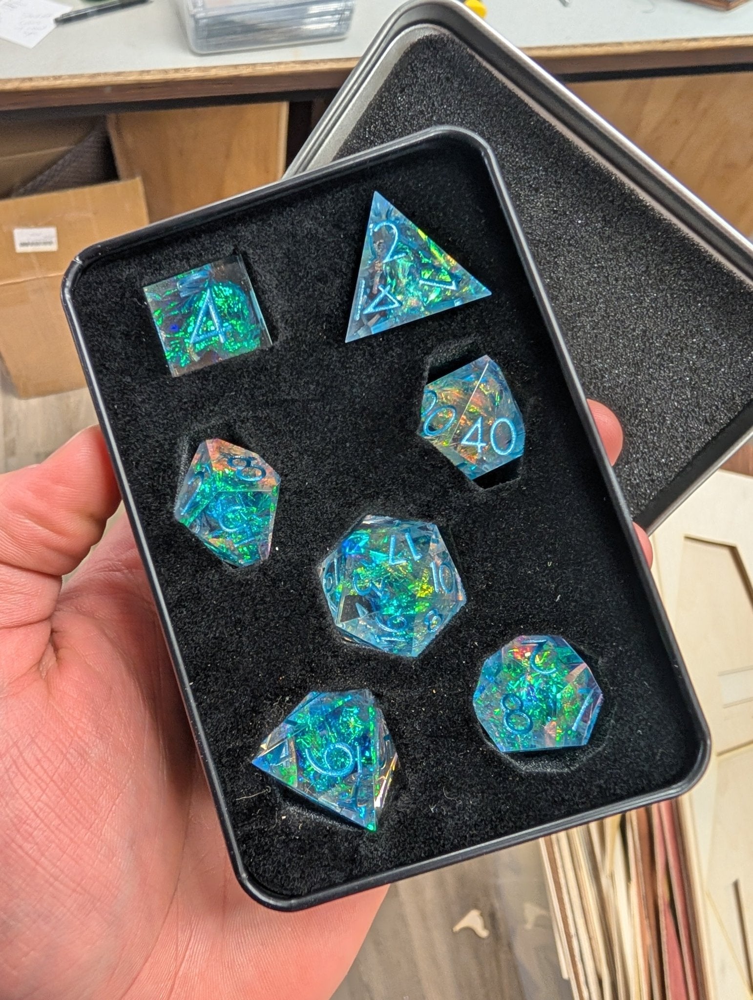 Frozen Halo 7 - Piece Polyhedral Dice Set - EBONWOOD