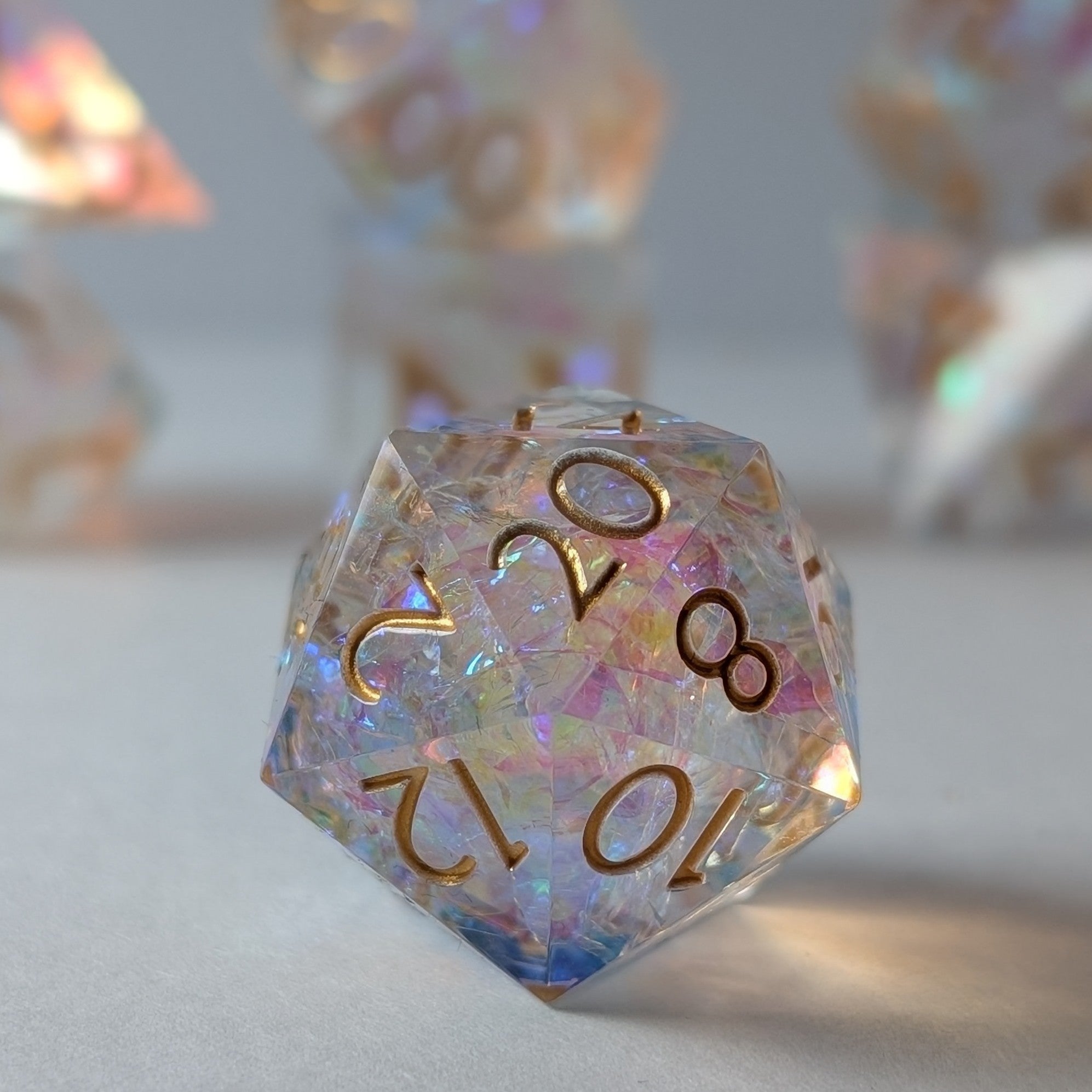 Golden Valor - 7 Piece Luxury D&D Dice Set - EBONWOOD