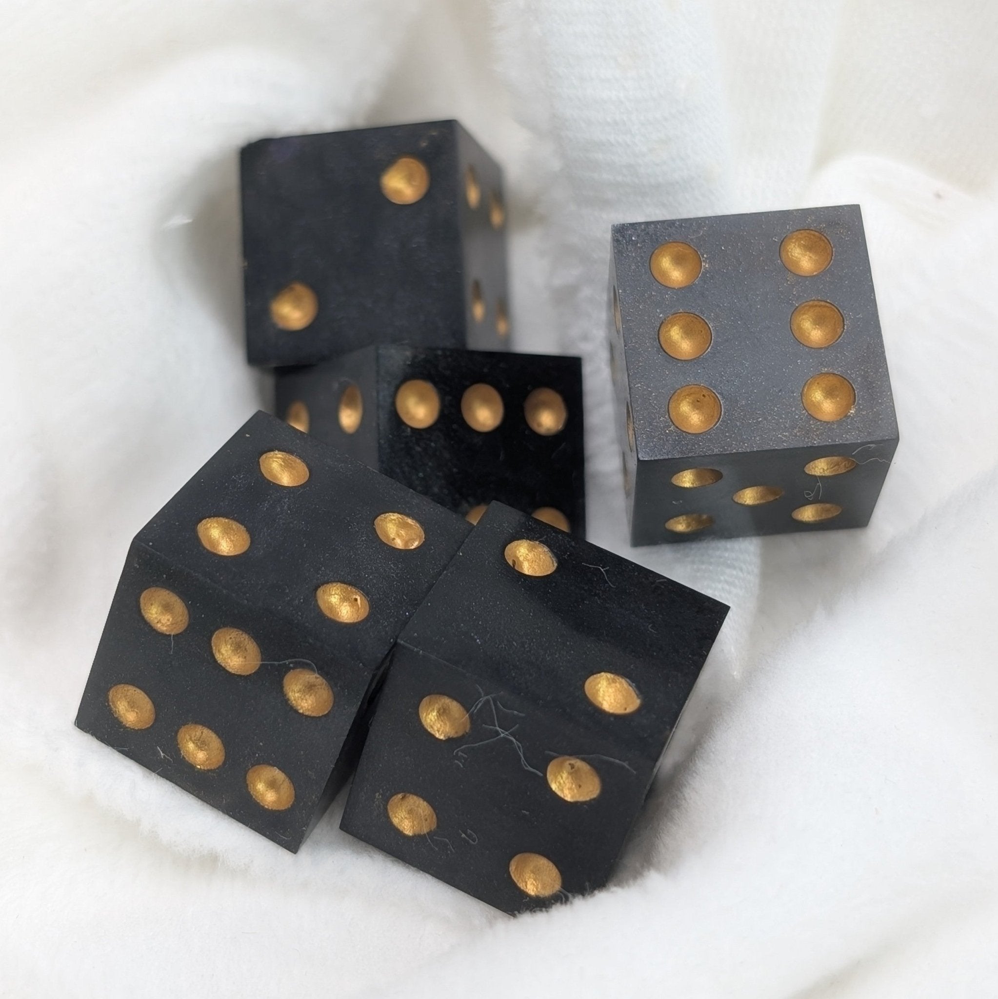 Handmade Casino D6 Dice Set - Onxy - EBONWOOD