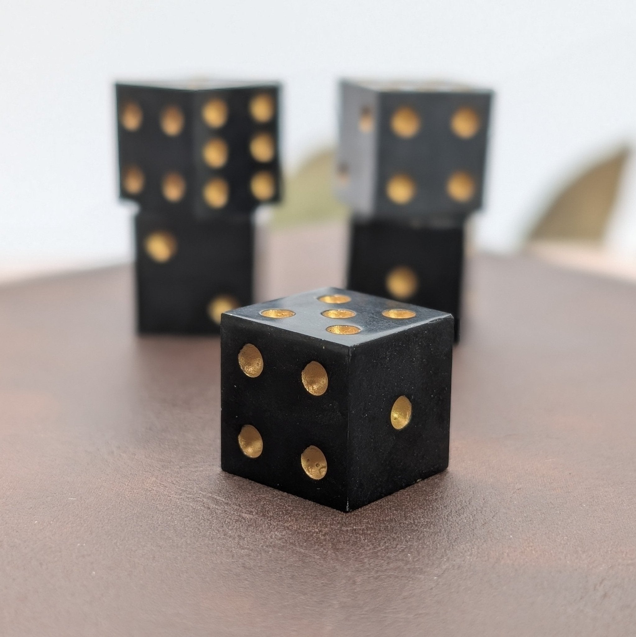 Handmade Casino D6 Dice Set - Onxy - EBONWOOD