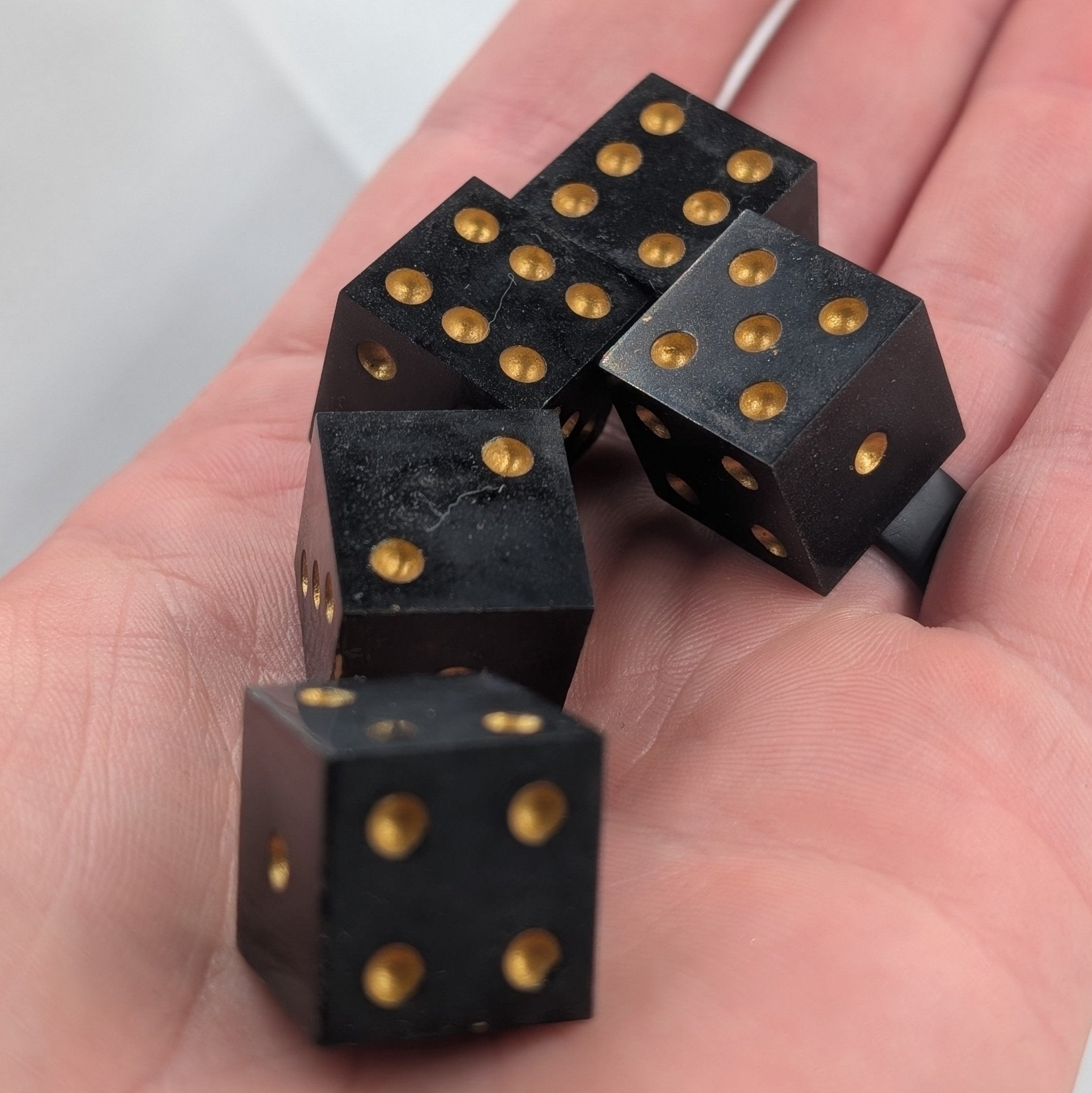 Handmade Casino D6 Dice Set - Onxy - EBONWOOD