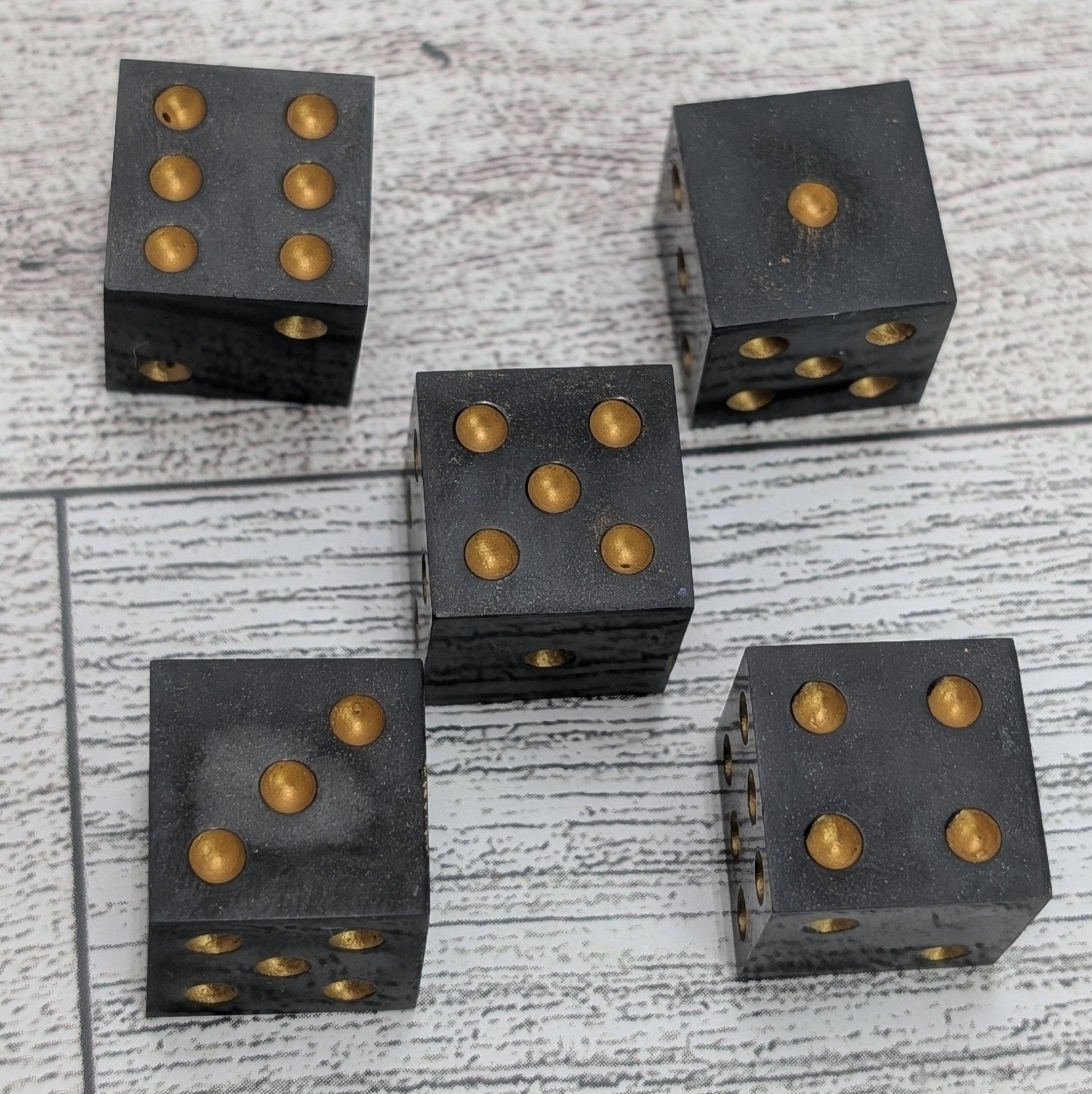Handmade Casino D6 Dice Set - Onxy - EBONWOOD