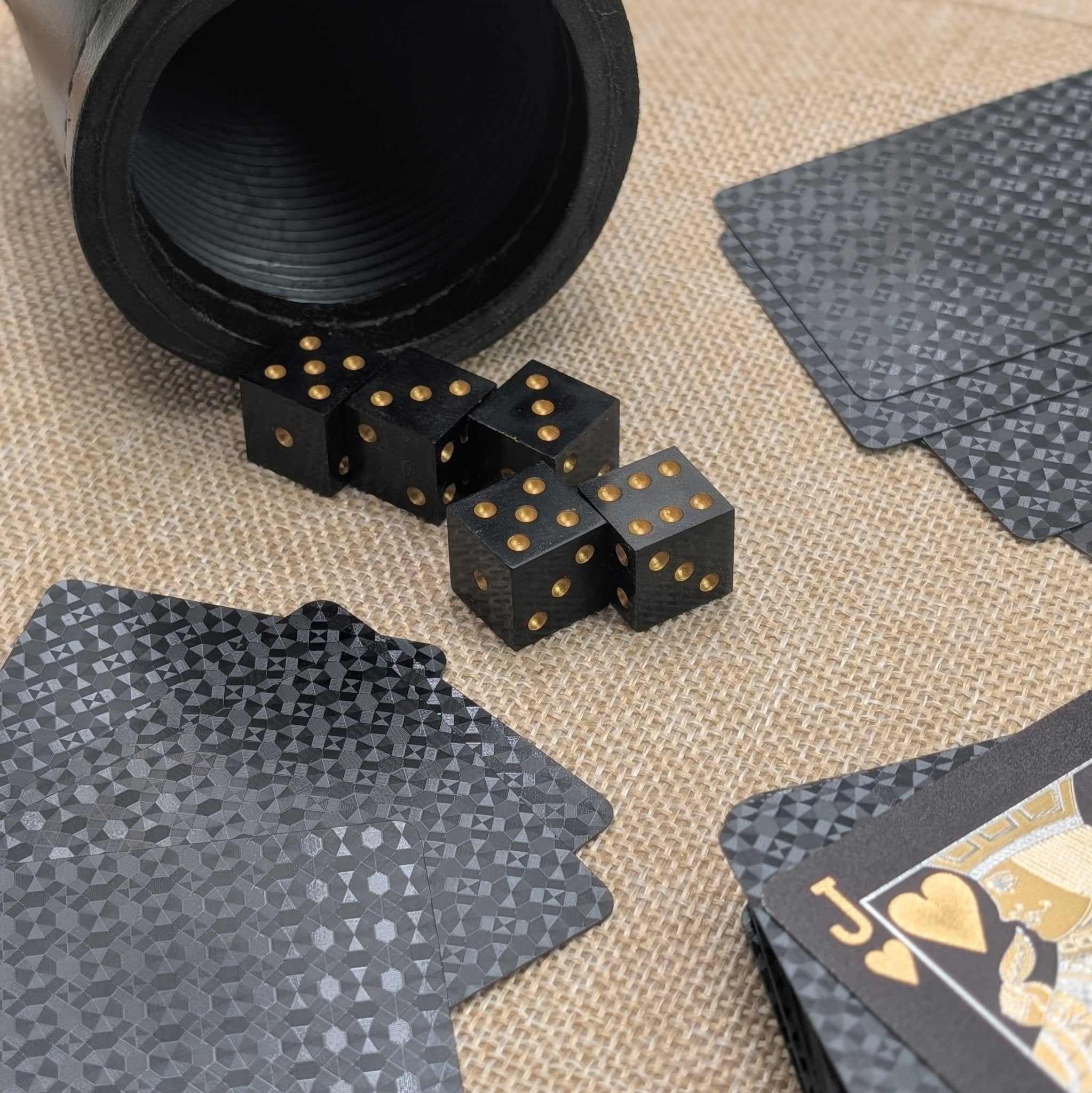 Handmade Casino D6 Dice Set - Onxy - EBONWOOD