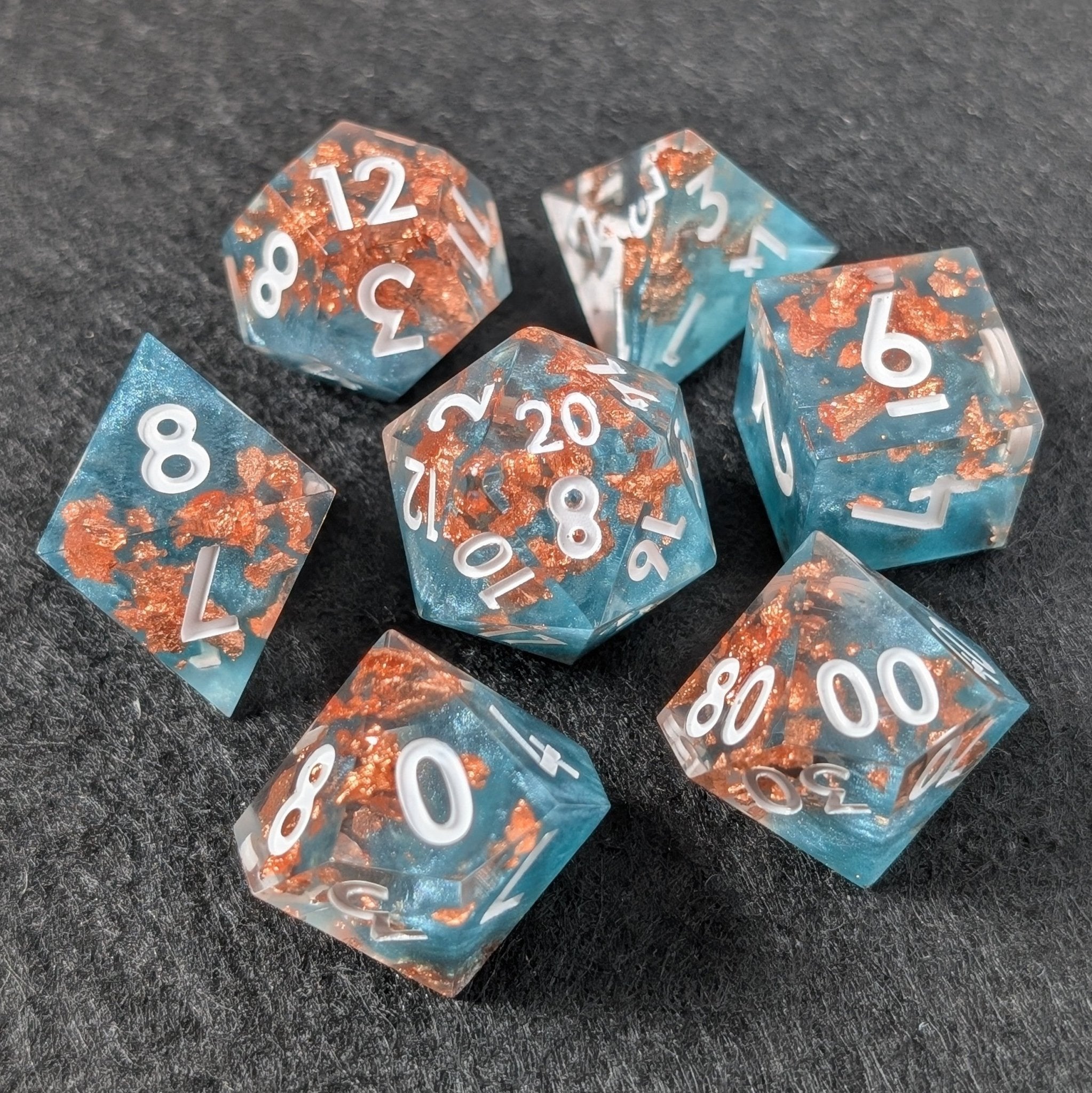 Howler’s Luck - 7 Piece Polyhedral Dice Set - EBONWOOD