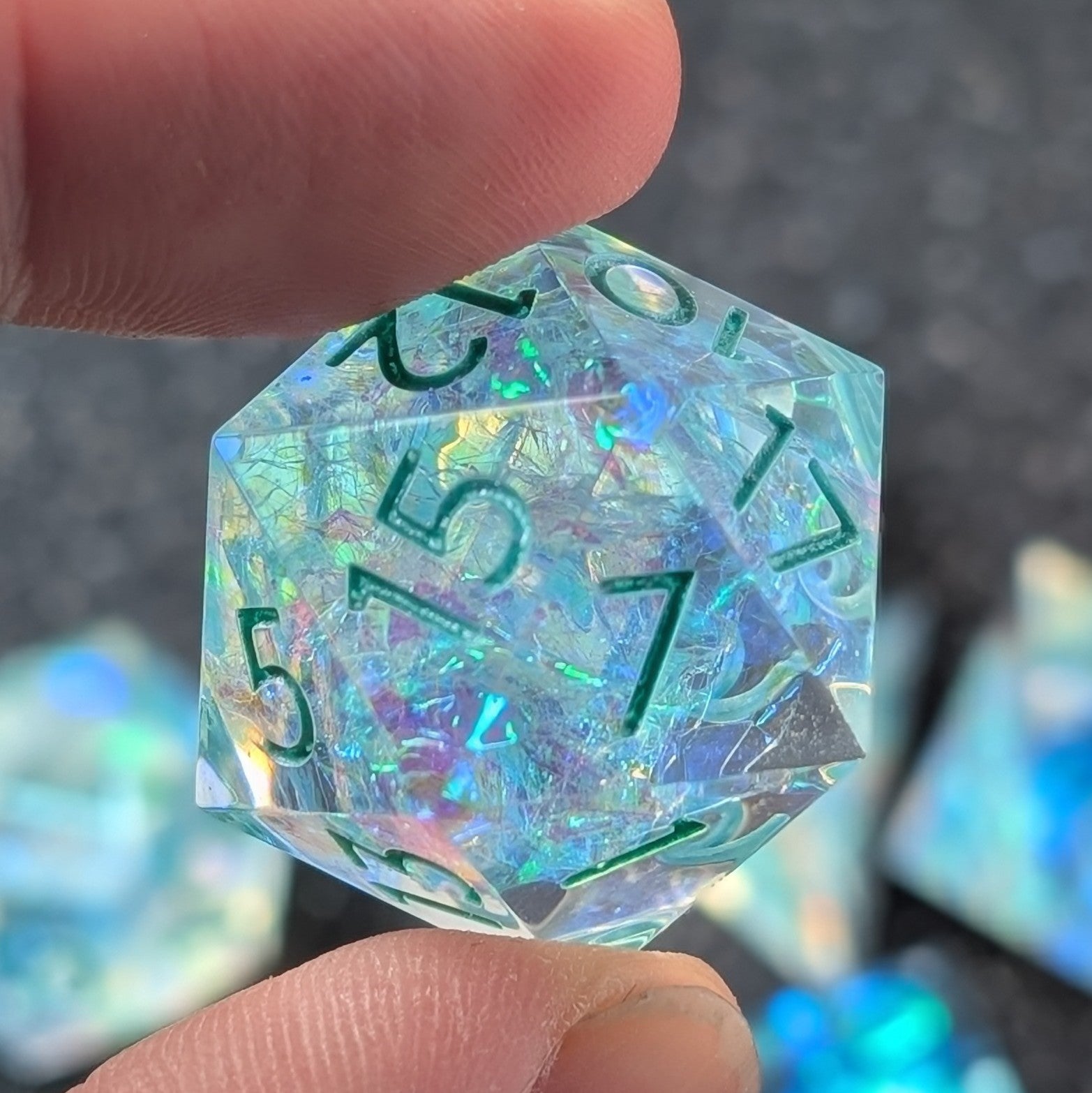 Icenite 7 - Piece Polyhedral Dice Set - EBONWOOD