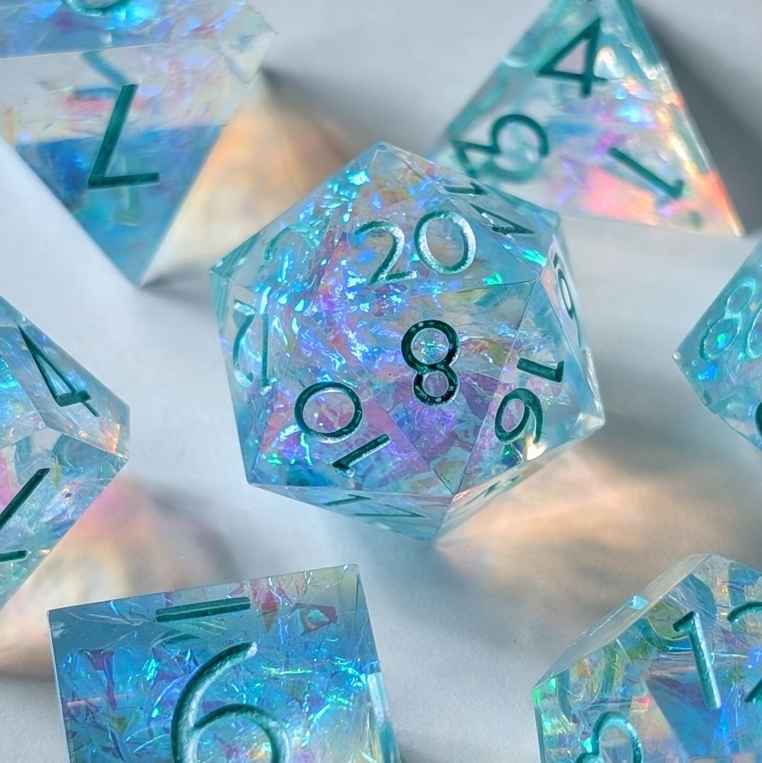 Icenite 7 - Piece Polyhedral Dice Set - EBONWOOD
