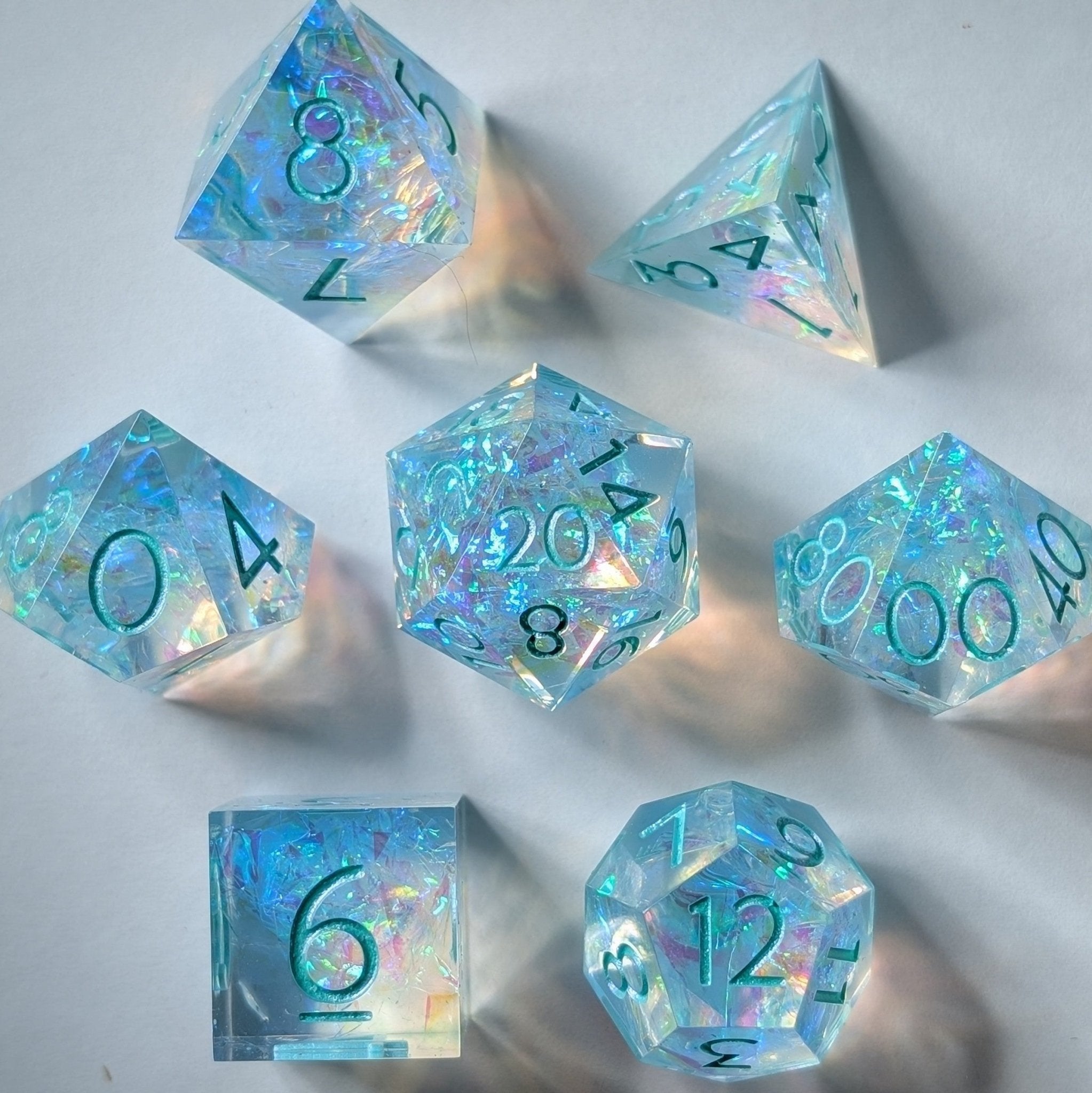 Icenite 7 - Piece Polyhedral Dice Set - EBONWOOD
