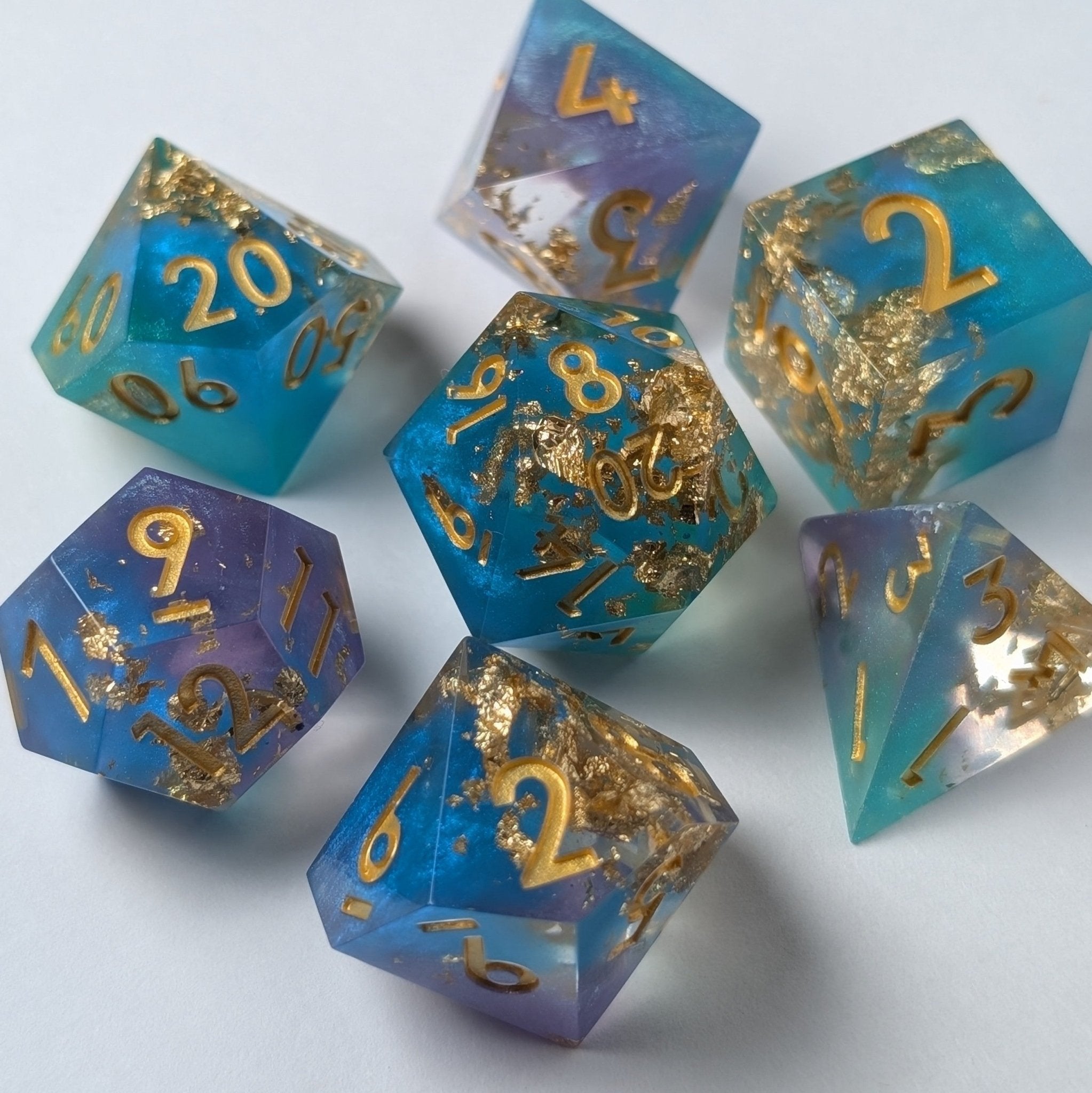 Jester's Gambit 7 - Piece Polyhedral Dice Set - EBONWOOD