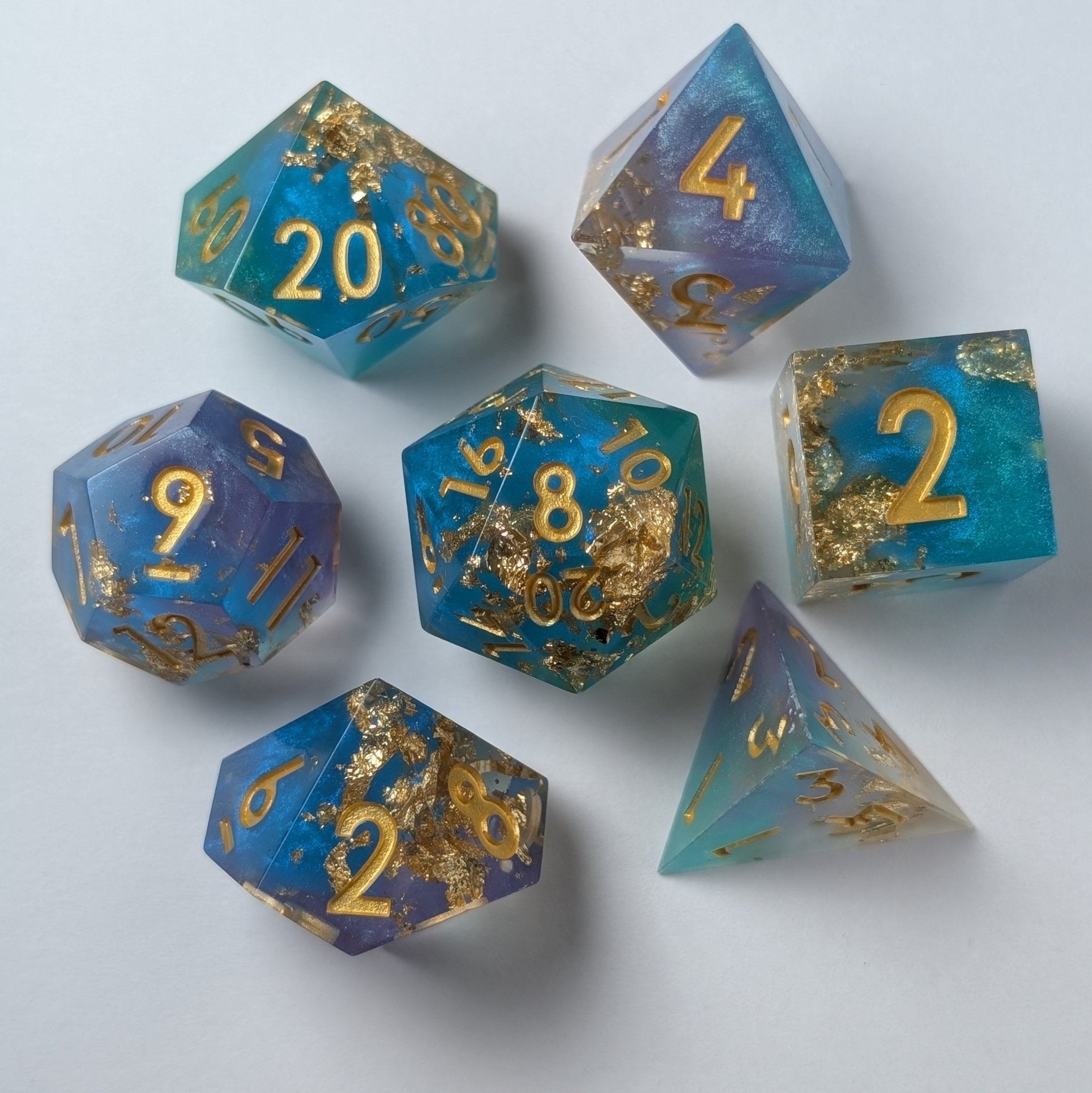 Jester's Gambit 7 - Piece Polyhedral Dice Set - EBONWOOD