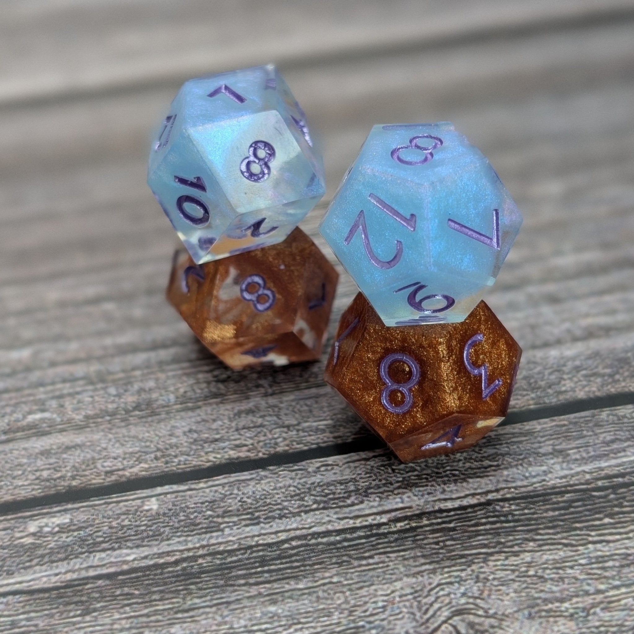 Lavender Divide - 2pc Duality Dice for Daggerheart - EBONWOOD