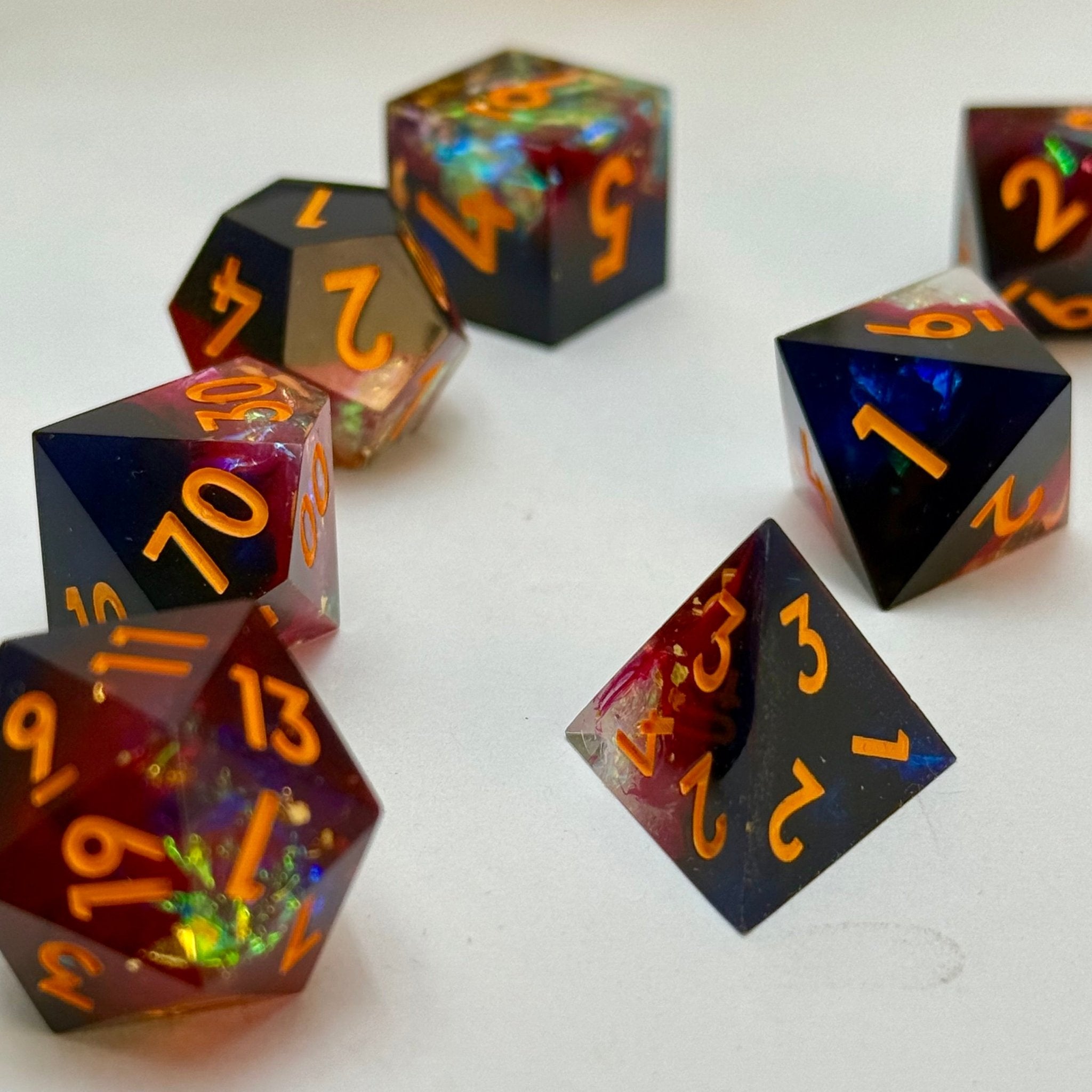 Mauve Mirage 7 - Piece Polyhedral Dice Set - EBONWOOD