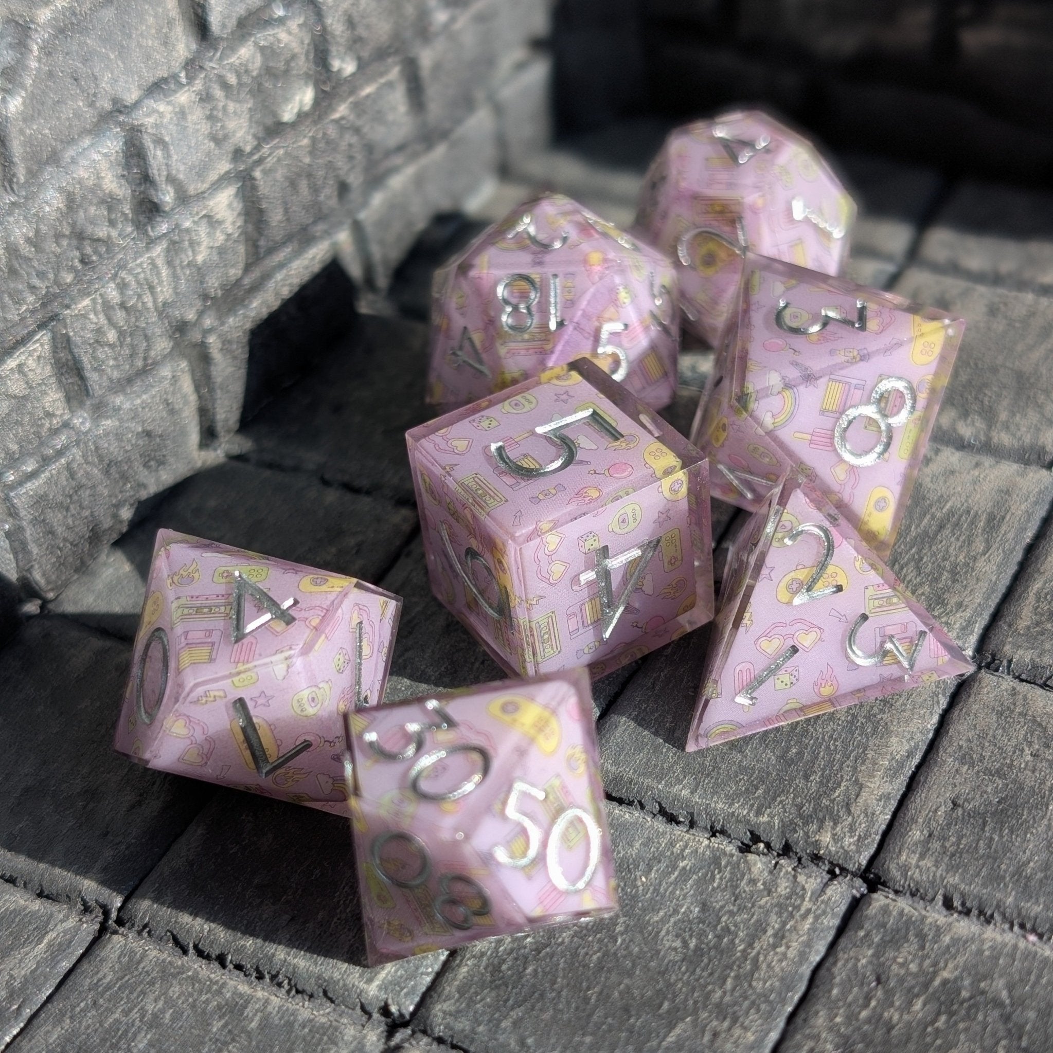 Memory Pop 7 - Piece Polyhedral Dice Set - EBONWOOD