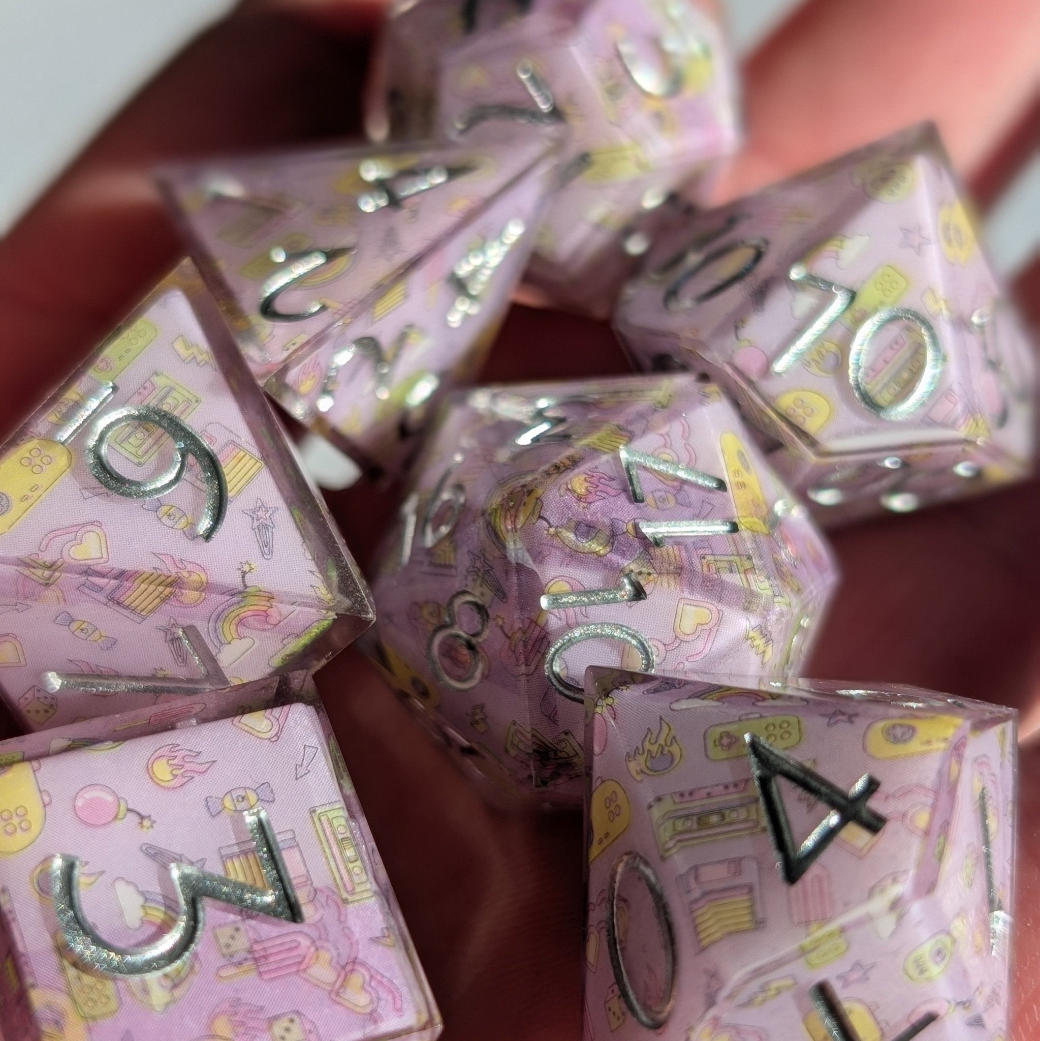 Memory Pop 7 - Piece Polyhedral Dice Set - EBONWOOD