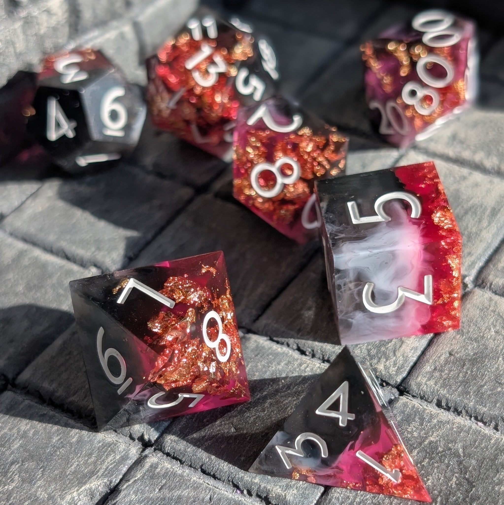 Molten Crown 7 - Piece Polyhedral Dice Set - EBONWOOD