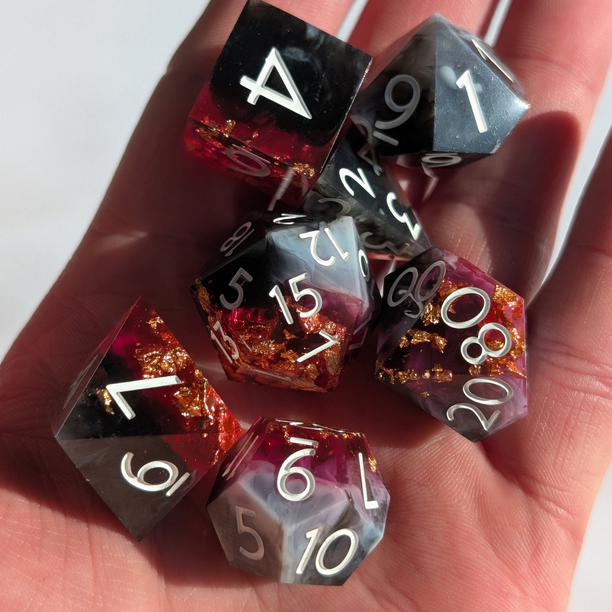 Molten Crown 7 - Piece Polyhedral Dice Set - EBONWOOD