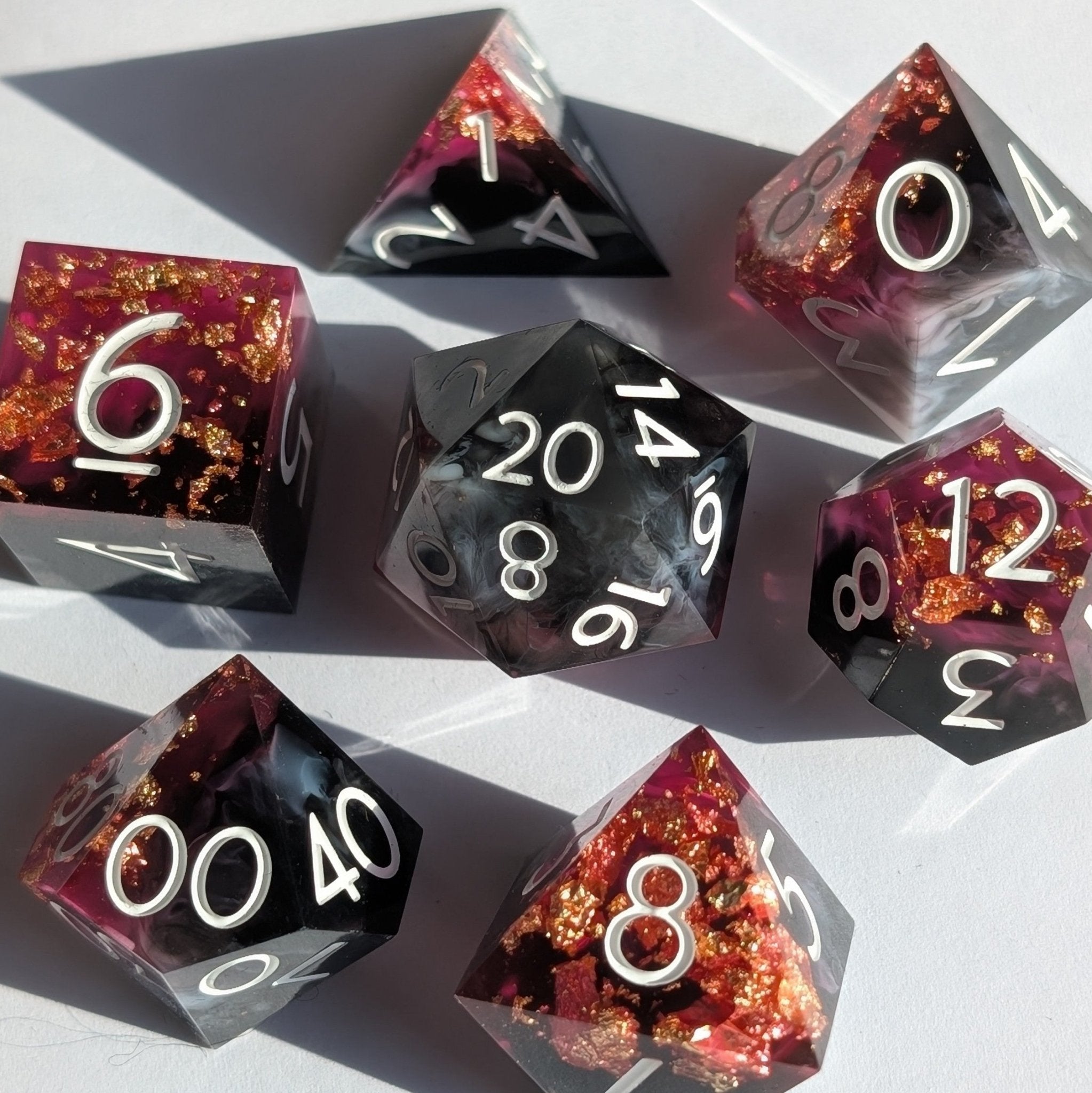 Molten Crown 7 - Piece Polyhedral Dice Set - EBONWOOD