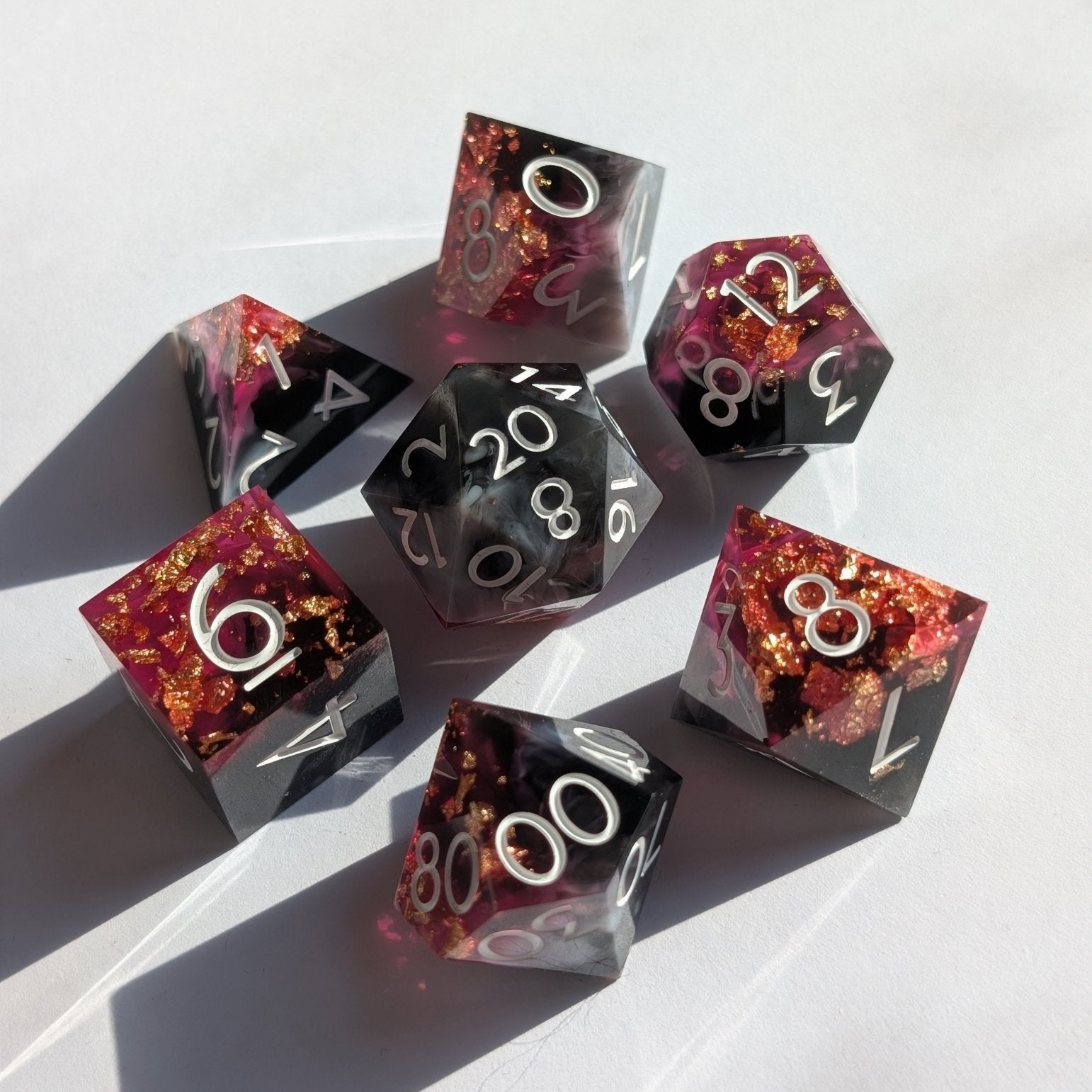 Molten Crown 7 - Piece Polyhedral Dice Set - EBONWOOD
