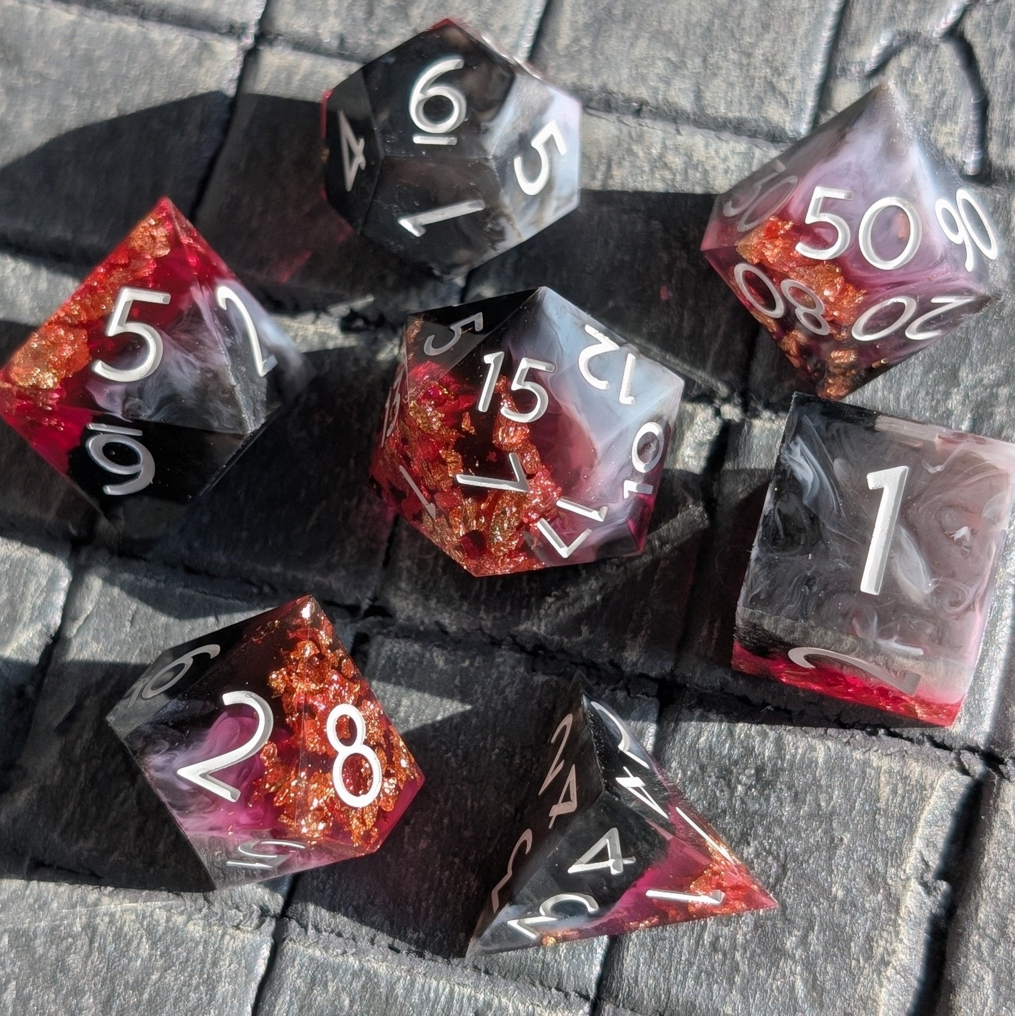 Molten Crown 7 - Piece Polyhedral Dice Set - EBONWOOD