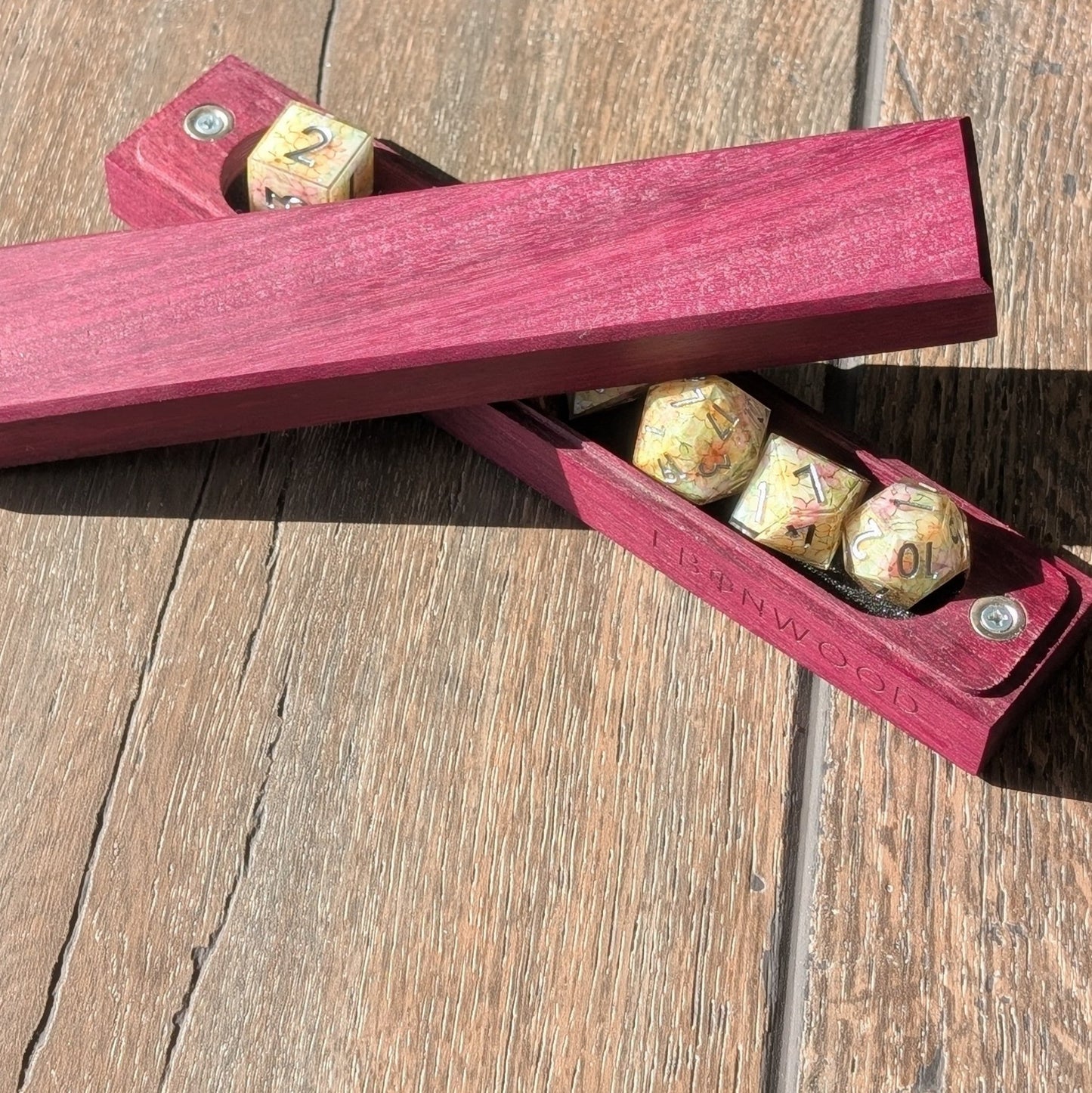 Purple Heart Dice Vault - Exotic Hardwood Dice Box - EBONWOOD