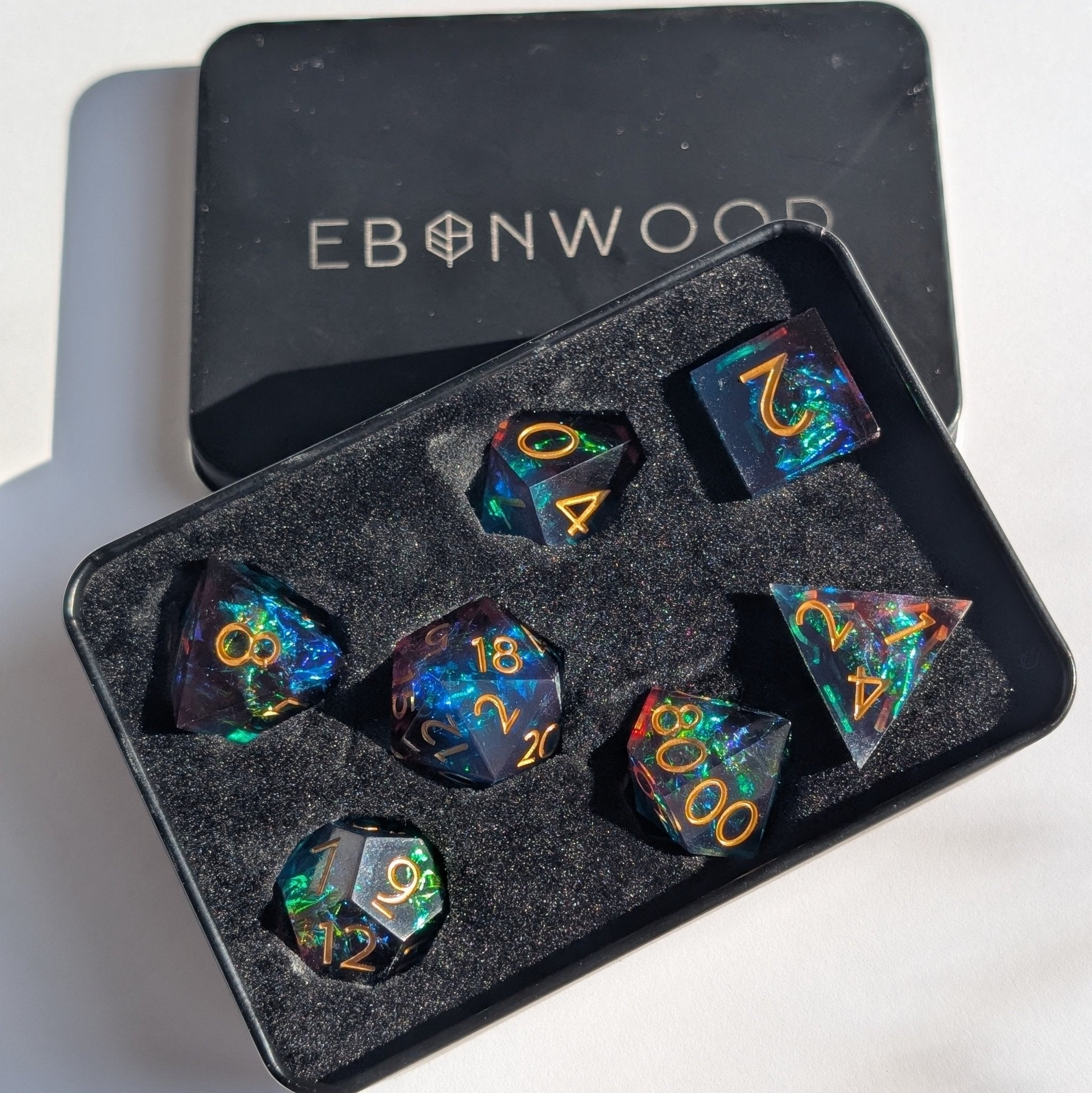Regal Triad 7 - Piece Polyhedral Dice Set - EBONWOOD