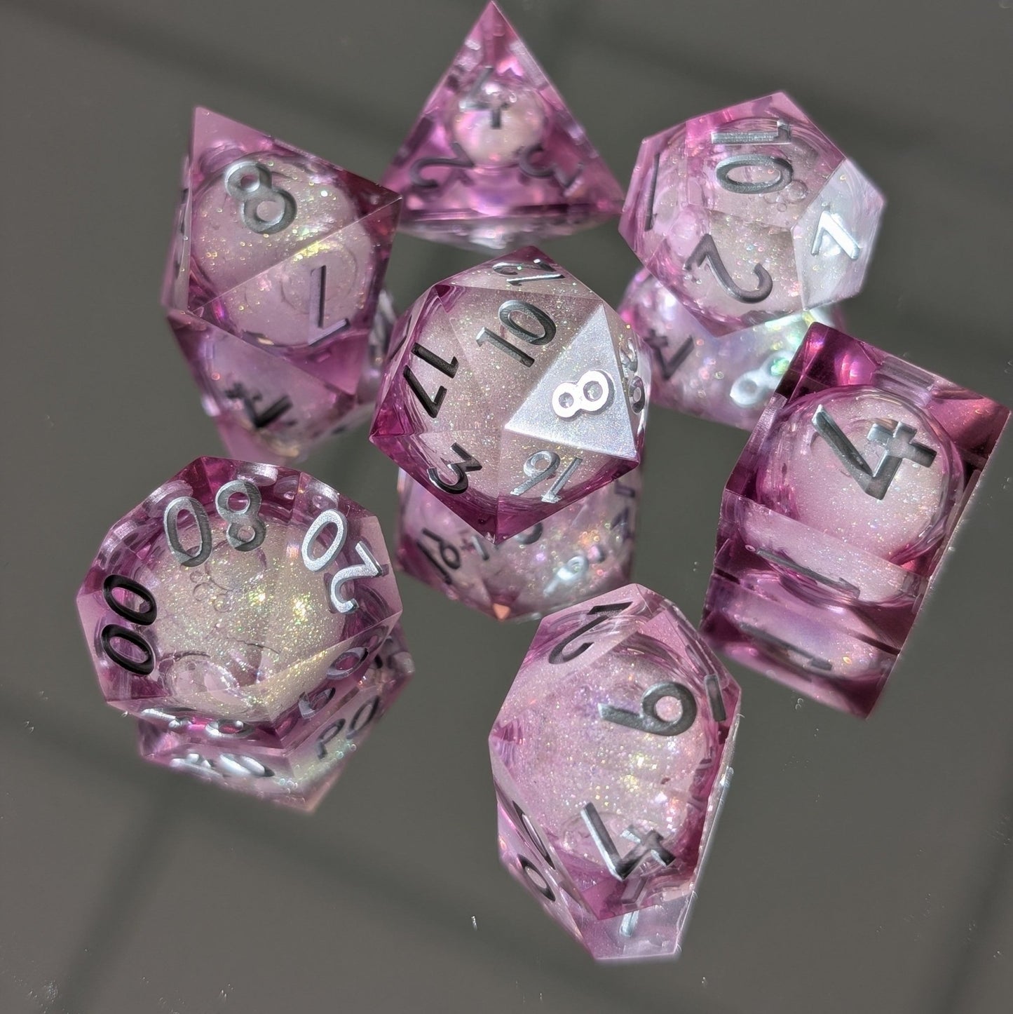 Stellar Bloom - 7 Piece Liquid Core Dice Set