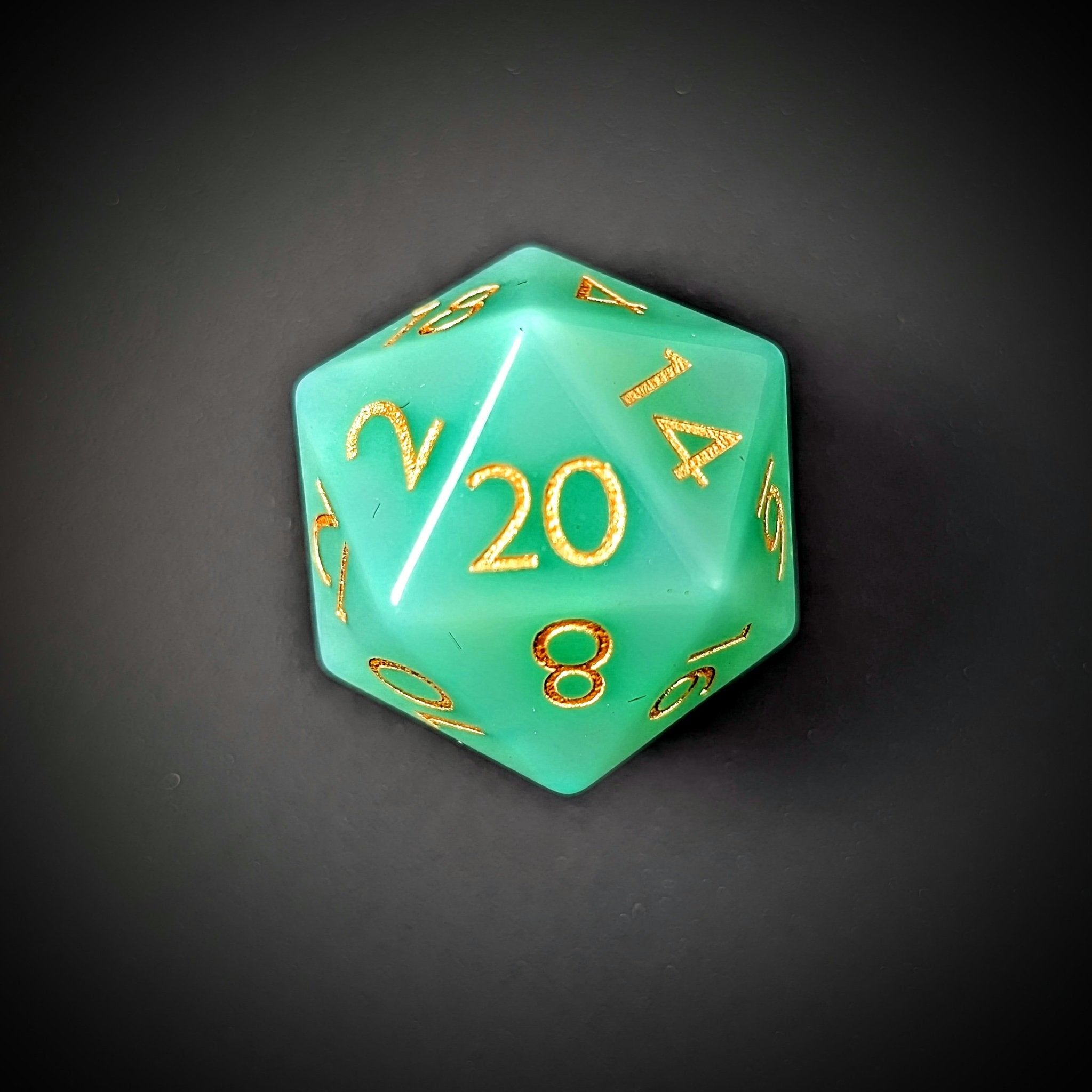 Green Opalite - 7 Piece Polyhedral Gemstone Dice Set