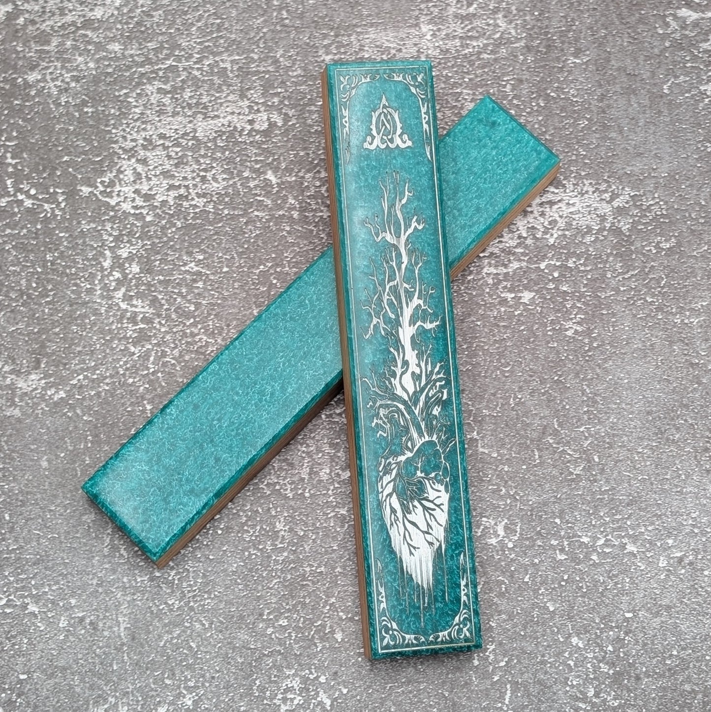 Forest Heart - Luxury Handmade Wood and Resin Dice Vault