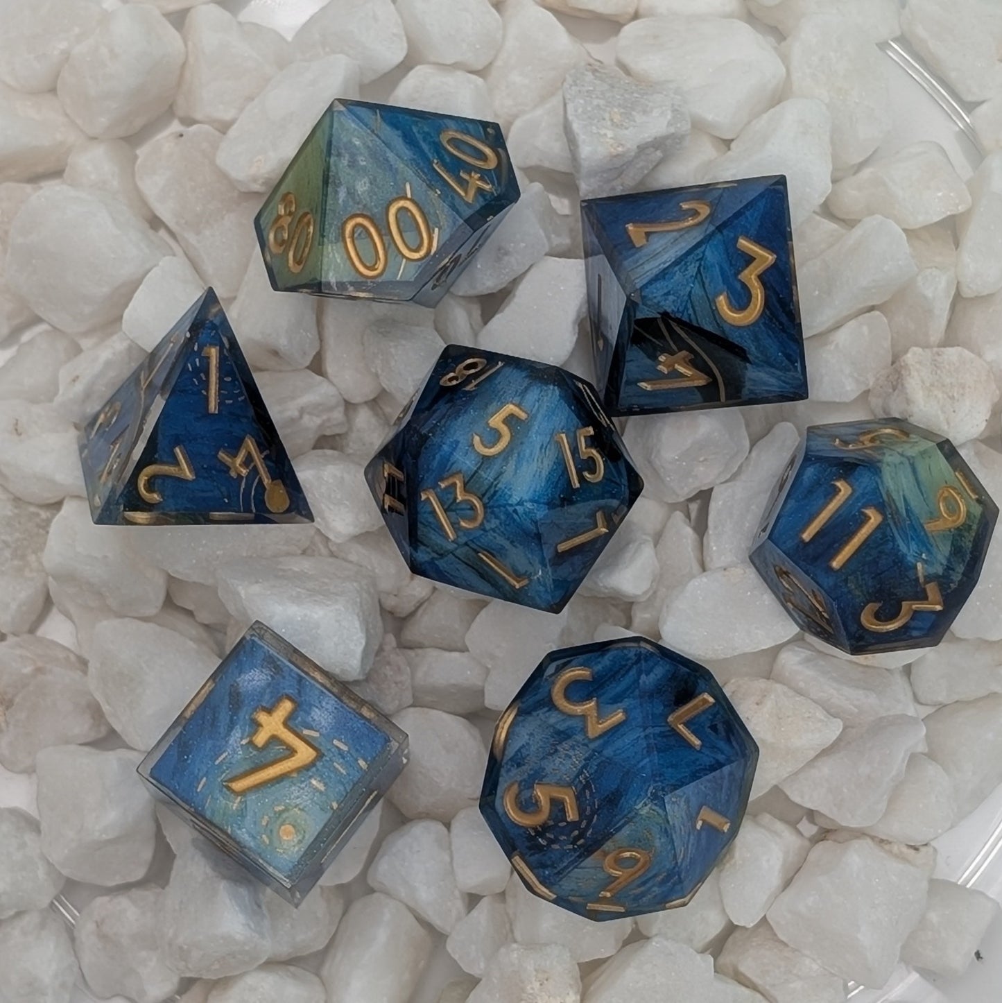 Mist and Moon - 7 Piece Luxury D&D Dice Set