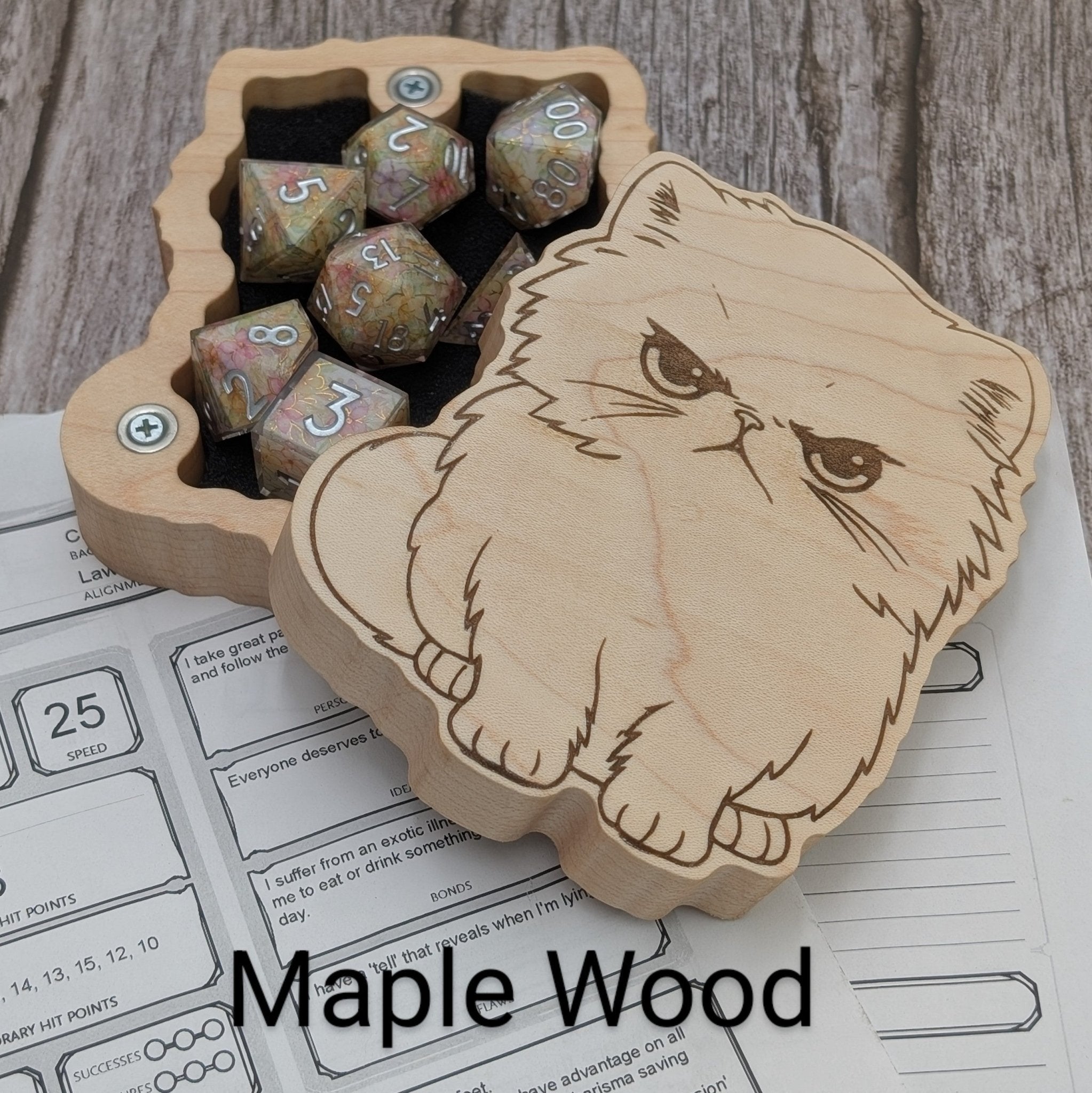 Grumpy Cat DnD Dice Box – Perfect for Polyhedral Dice Sets